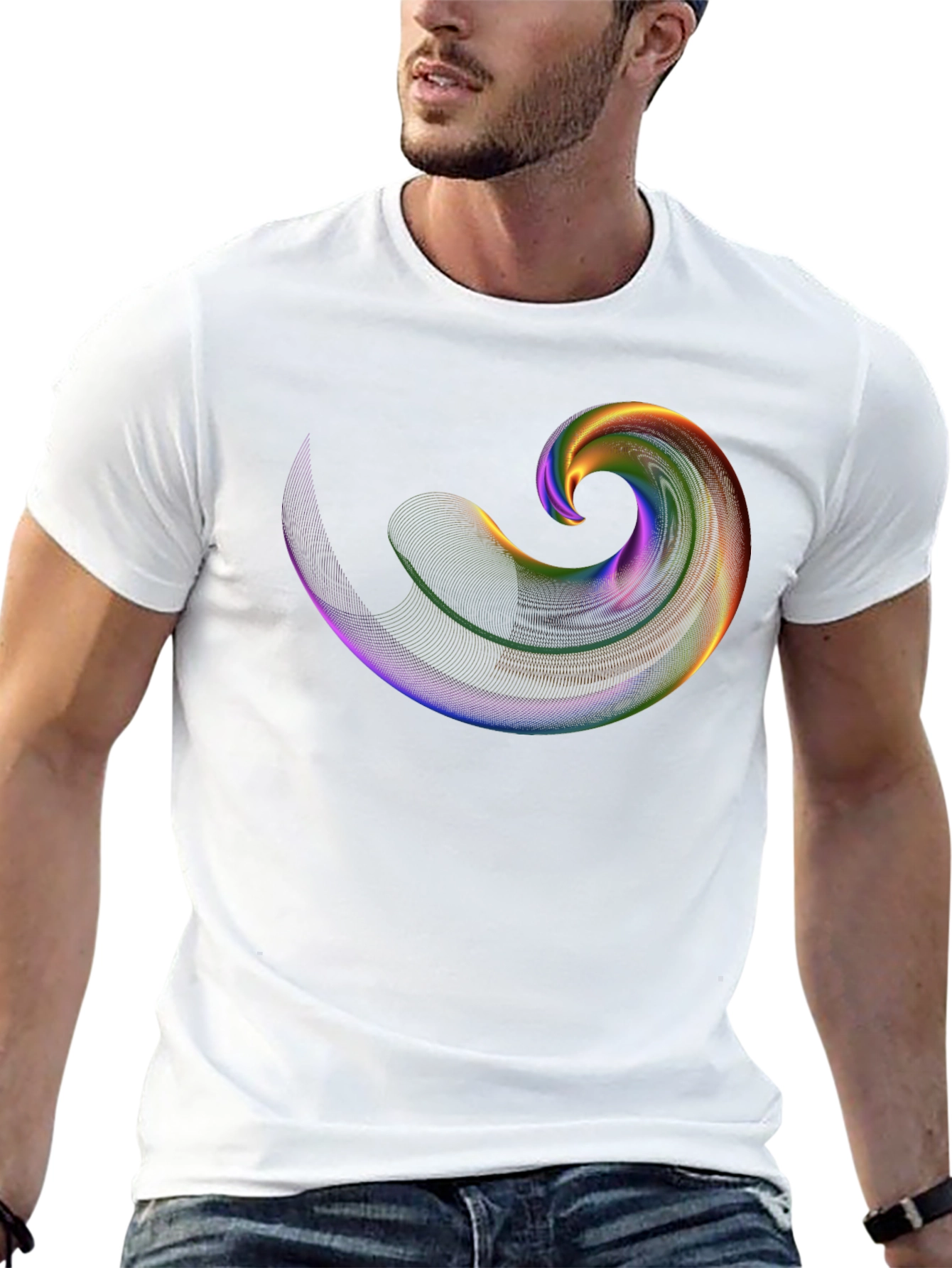 Abstract Swirl Graphic Tee - Mens Black T-Shirt