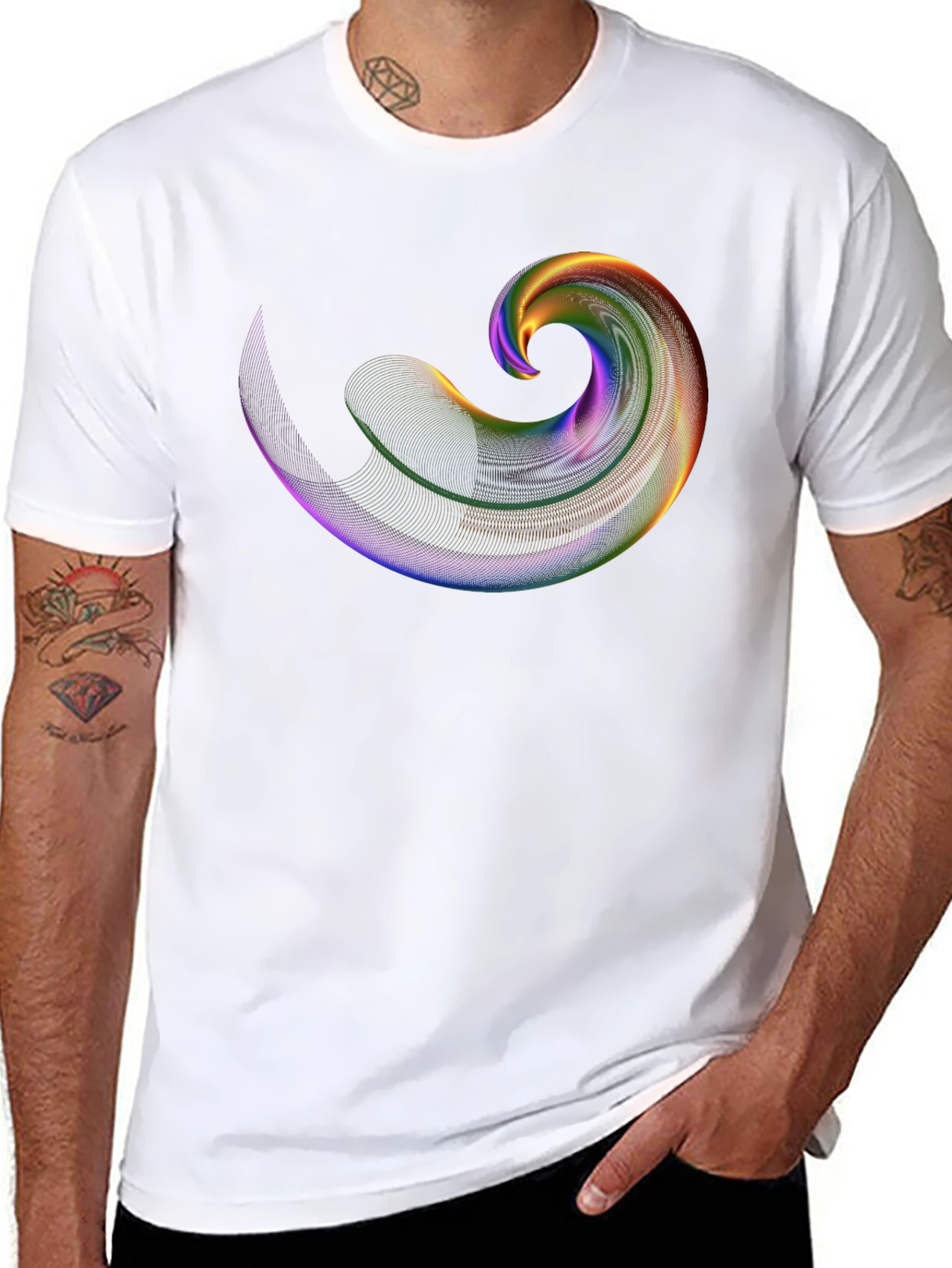 Abstract Swirl Graphic Tee - Mens Black T-Shirt