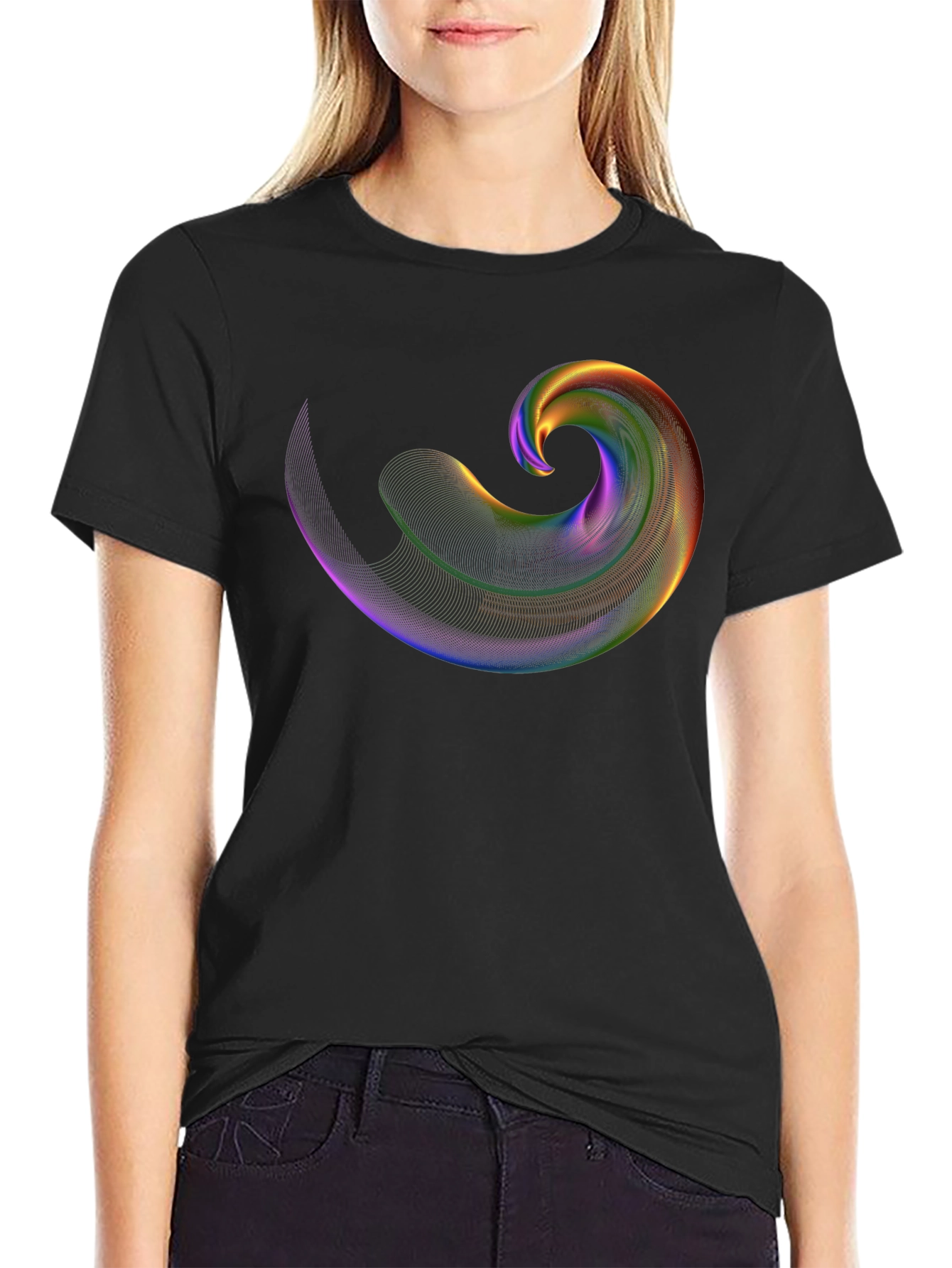 Abstract Swirl Graphic Tee - Mens Black T-Shirt