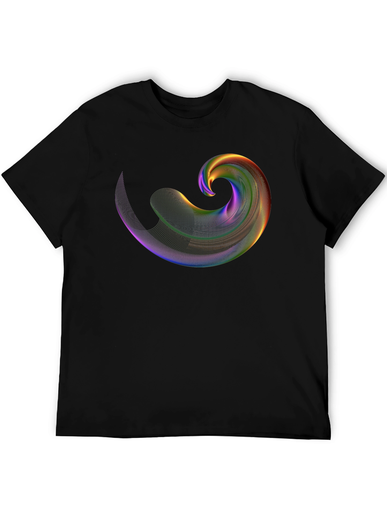 Abstract Swirl Graphic Tee - Mens Black T-Shirt