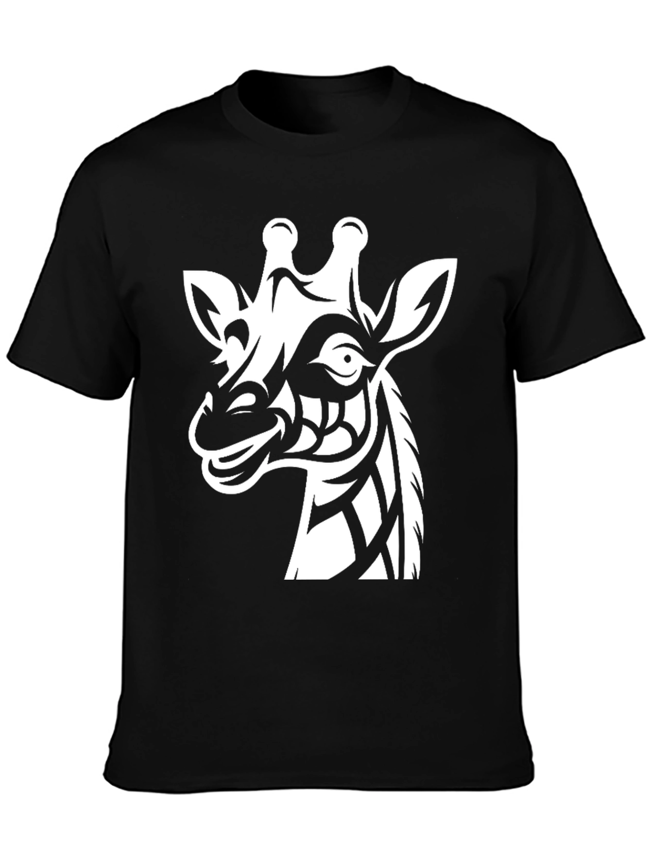 Giraffe Tribal Graphic Tee - Mens Black Shirt