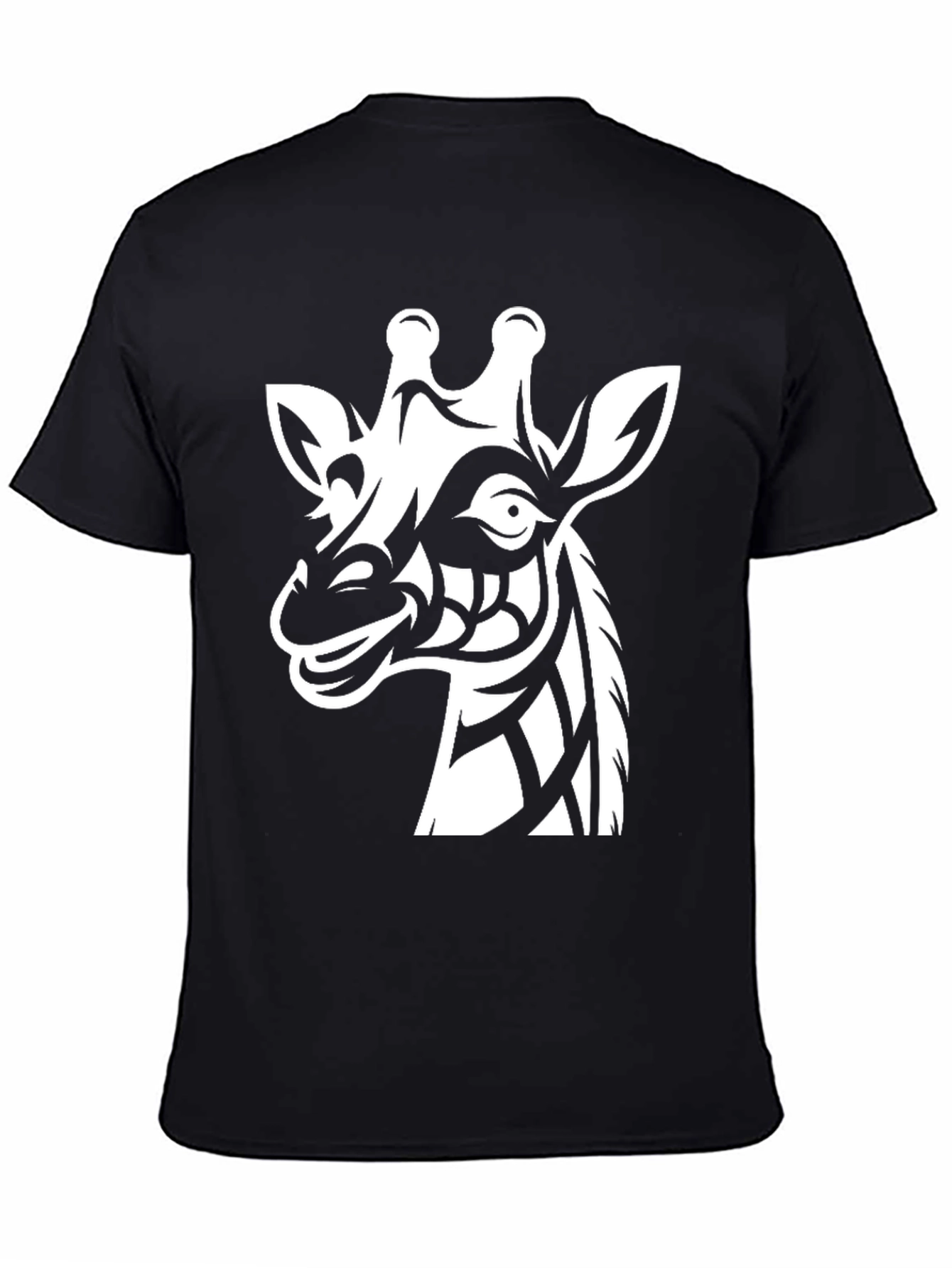 Giraffe Tribal Graphic Tee - Mens Black Shirt