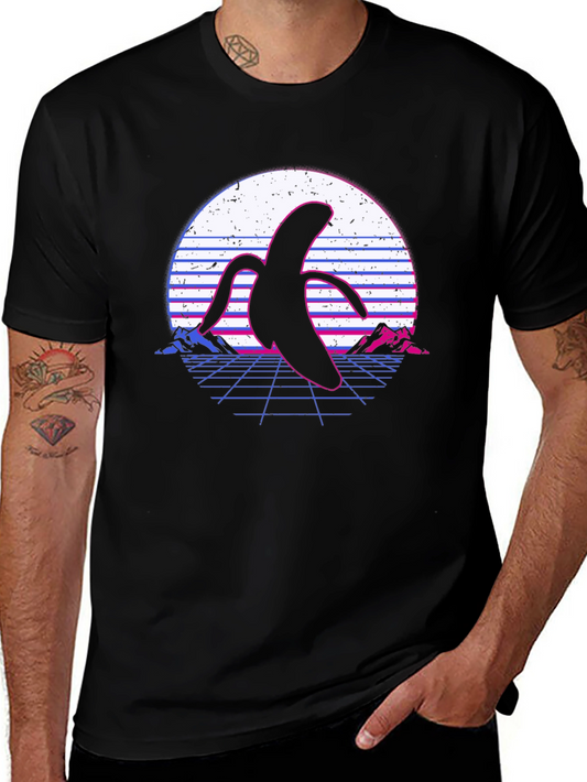 Retro Banana T-Shirt - Synthwave Design