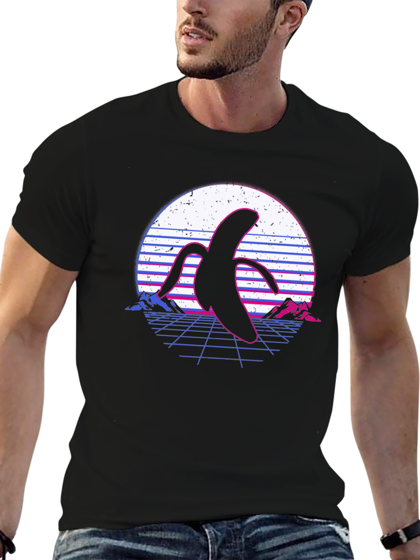 Retro Banana T-Shirt - Synthwave Design