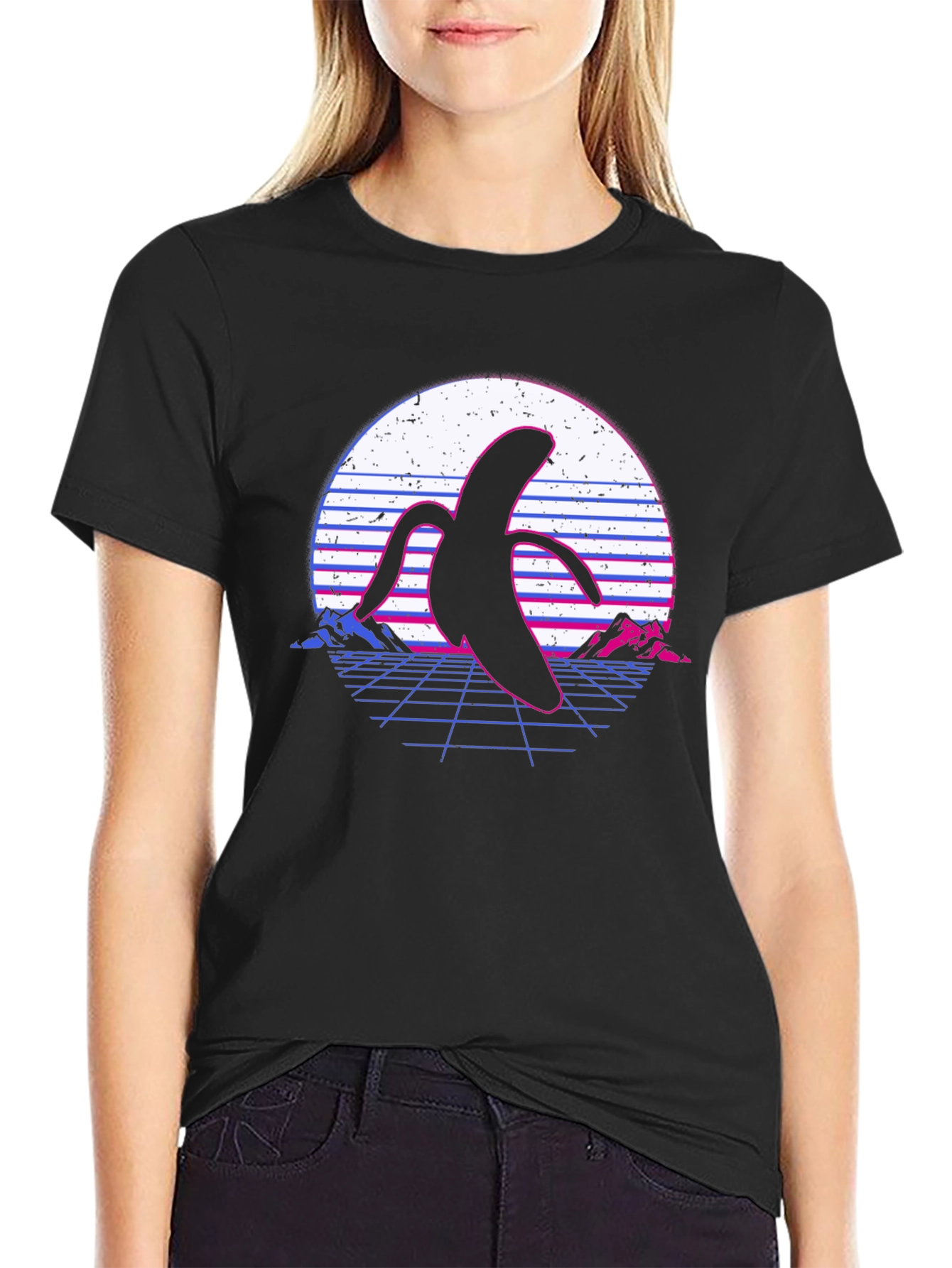Retro Banana T-Shirt - Synthwave Design