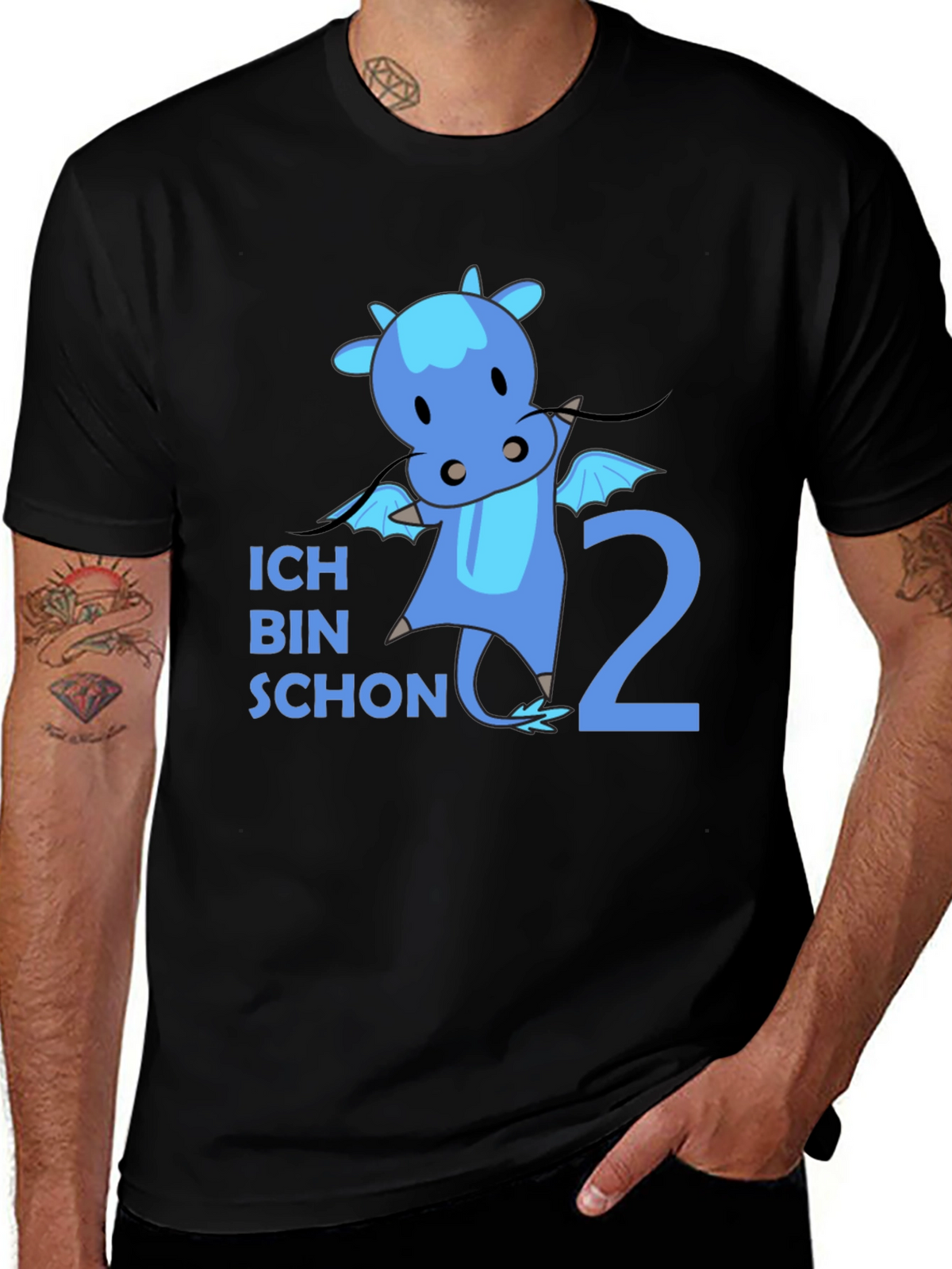 Ich Bin Schon 2 Dragon Black T-Shirt