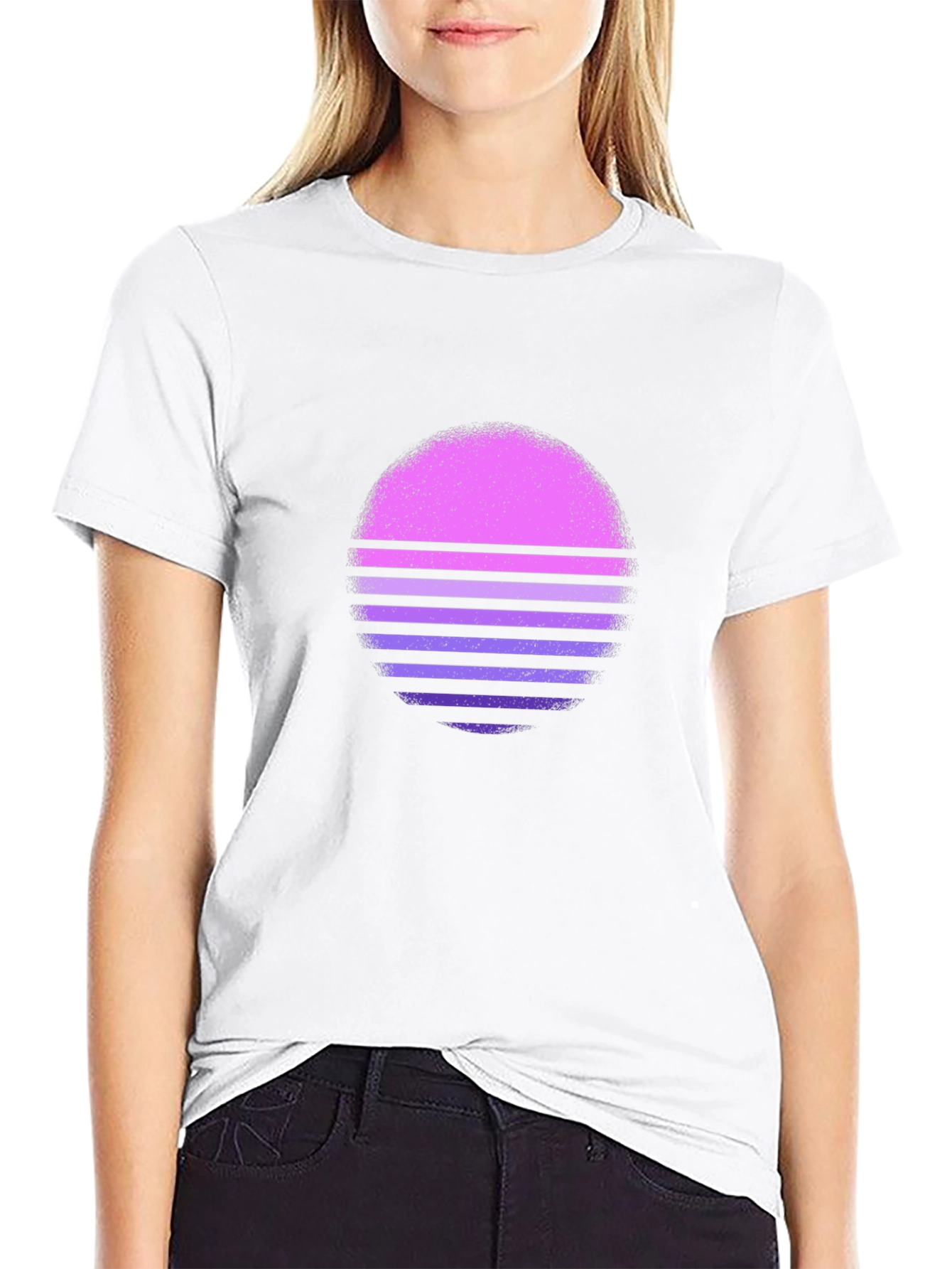 Retro Sunset Graphic Tee - Black T-Shirt