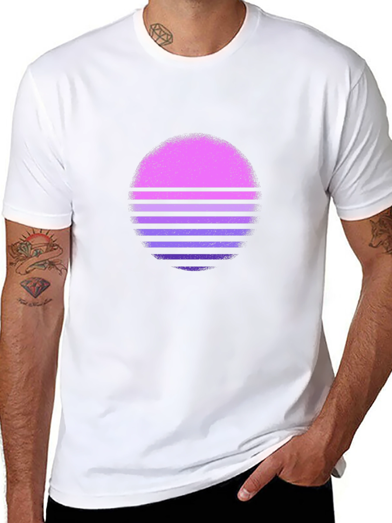 Retro Sunset Graphic Tee - Black T-Shirt