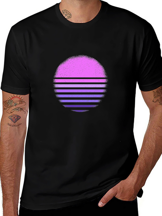 Retro Sunset Graphic Tee - Black T-Shirt