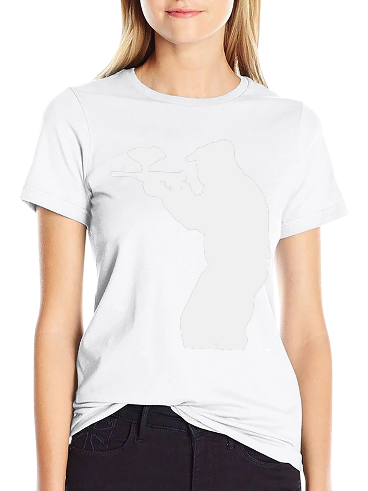 Paintball Player Graphic T-Shirt - Black Cotton