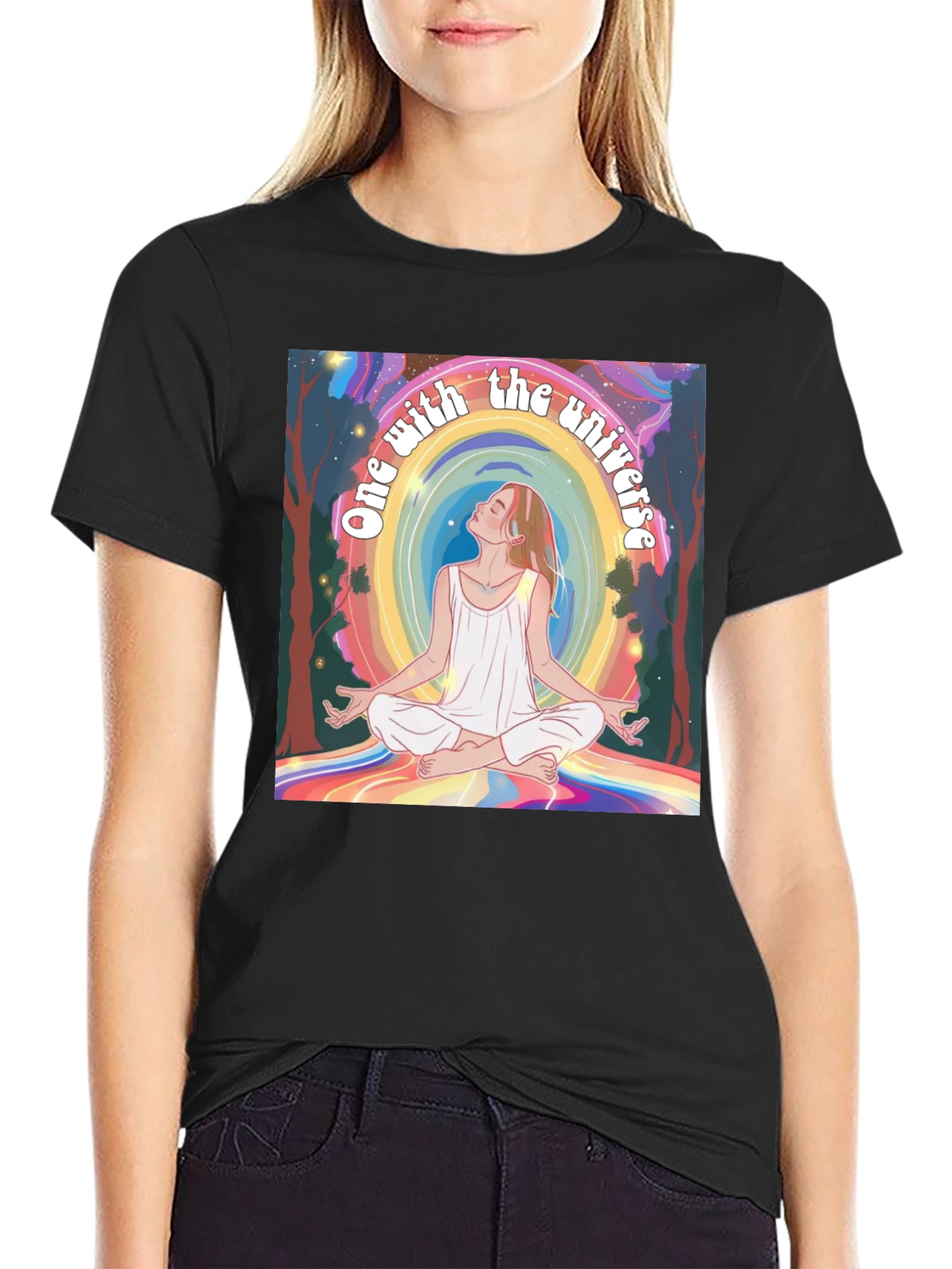 One With the Universe Graphic Tee - Black
