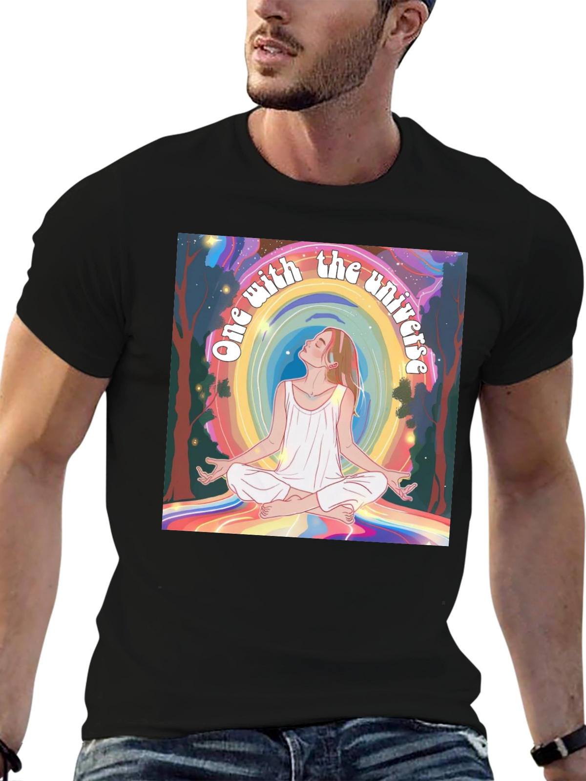 One With the Universe Graphic Tee - Black