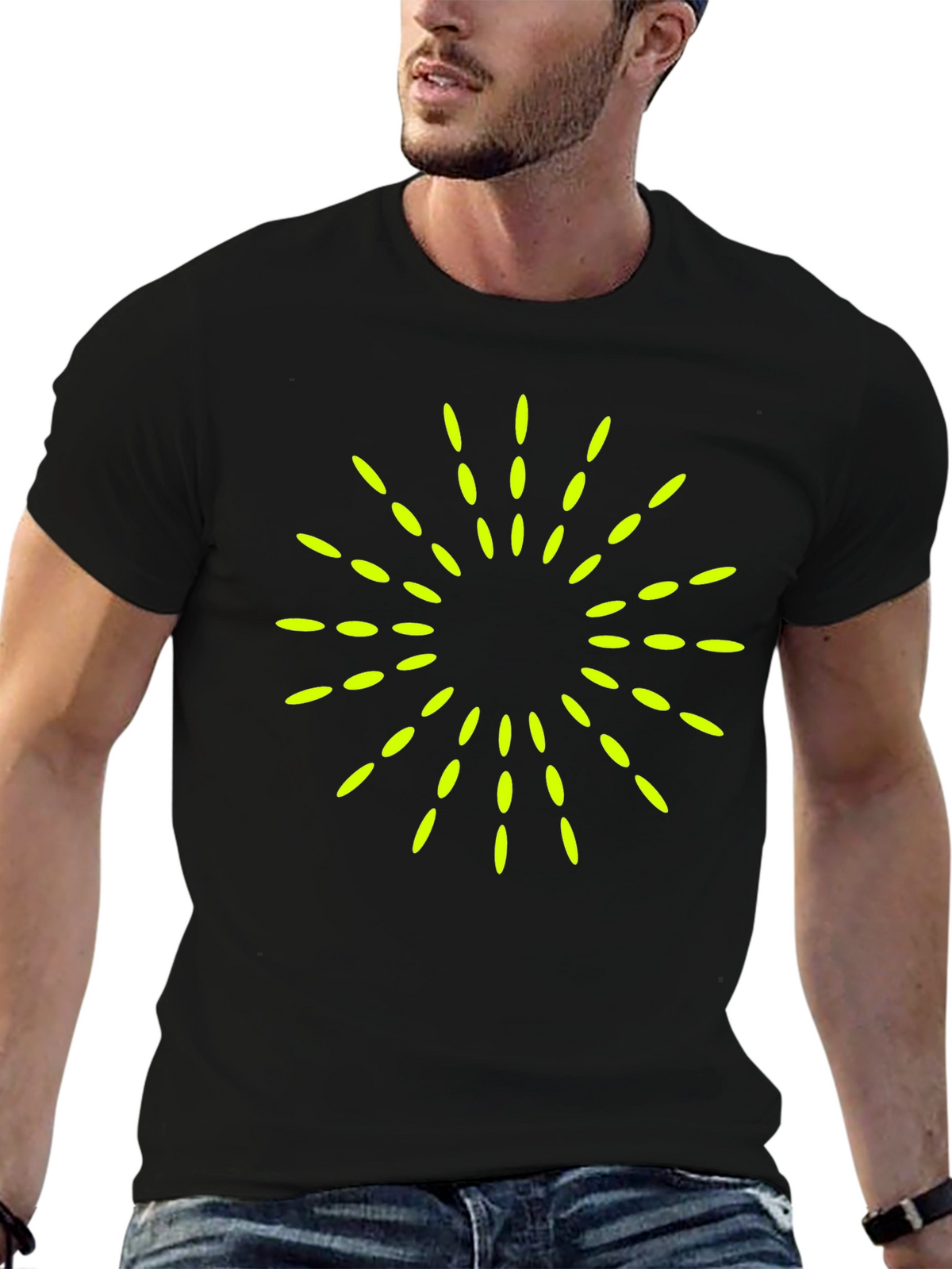 Modern Graphic Tee - Burst Design Black