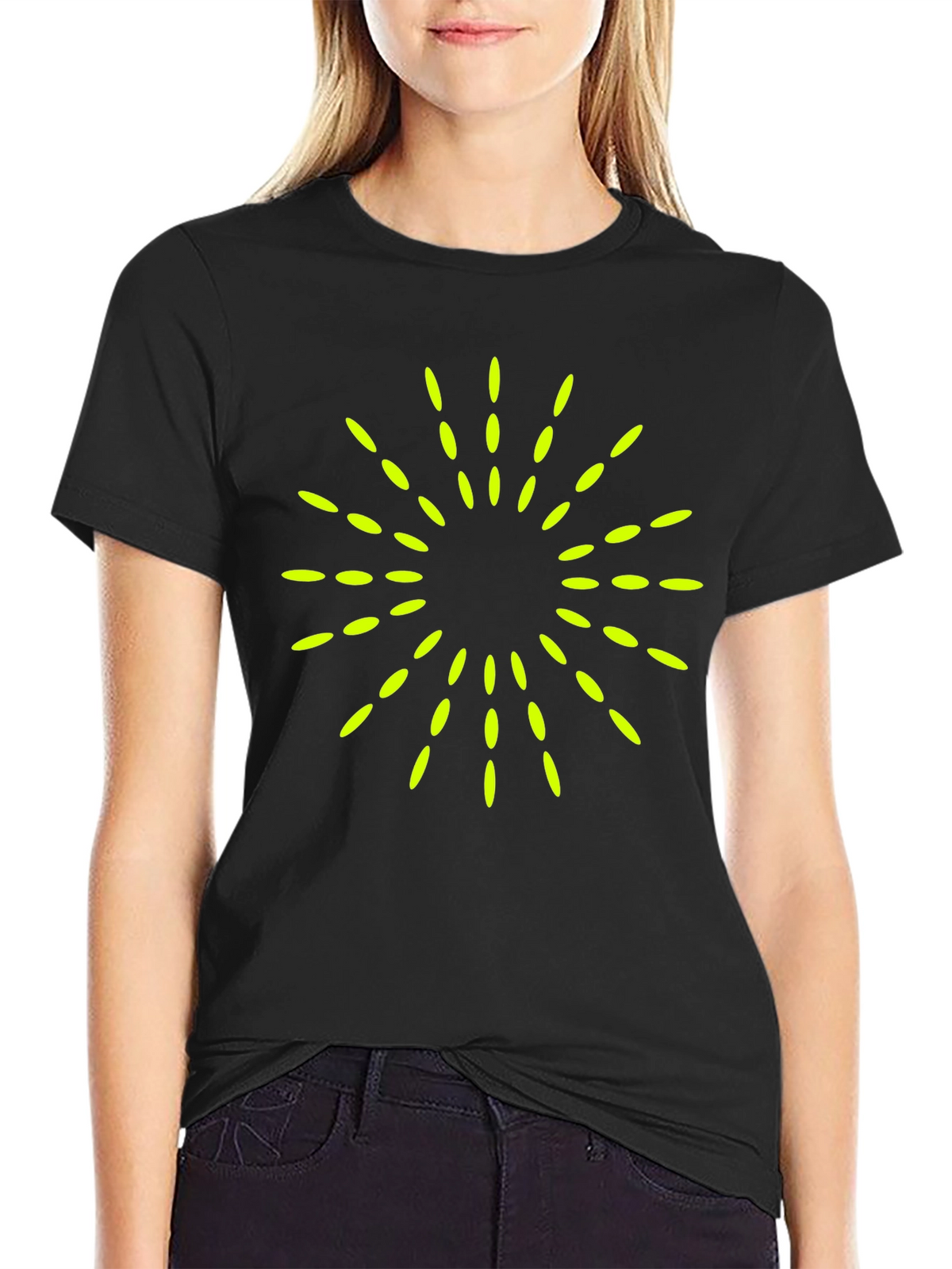 Modern Graphic Tee - Burst Design Black