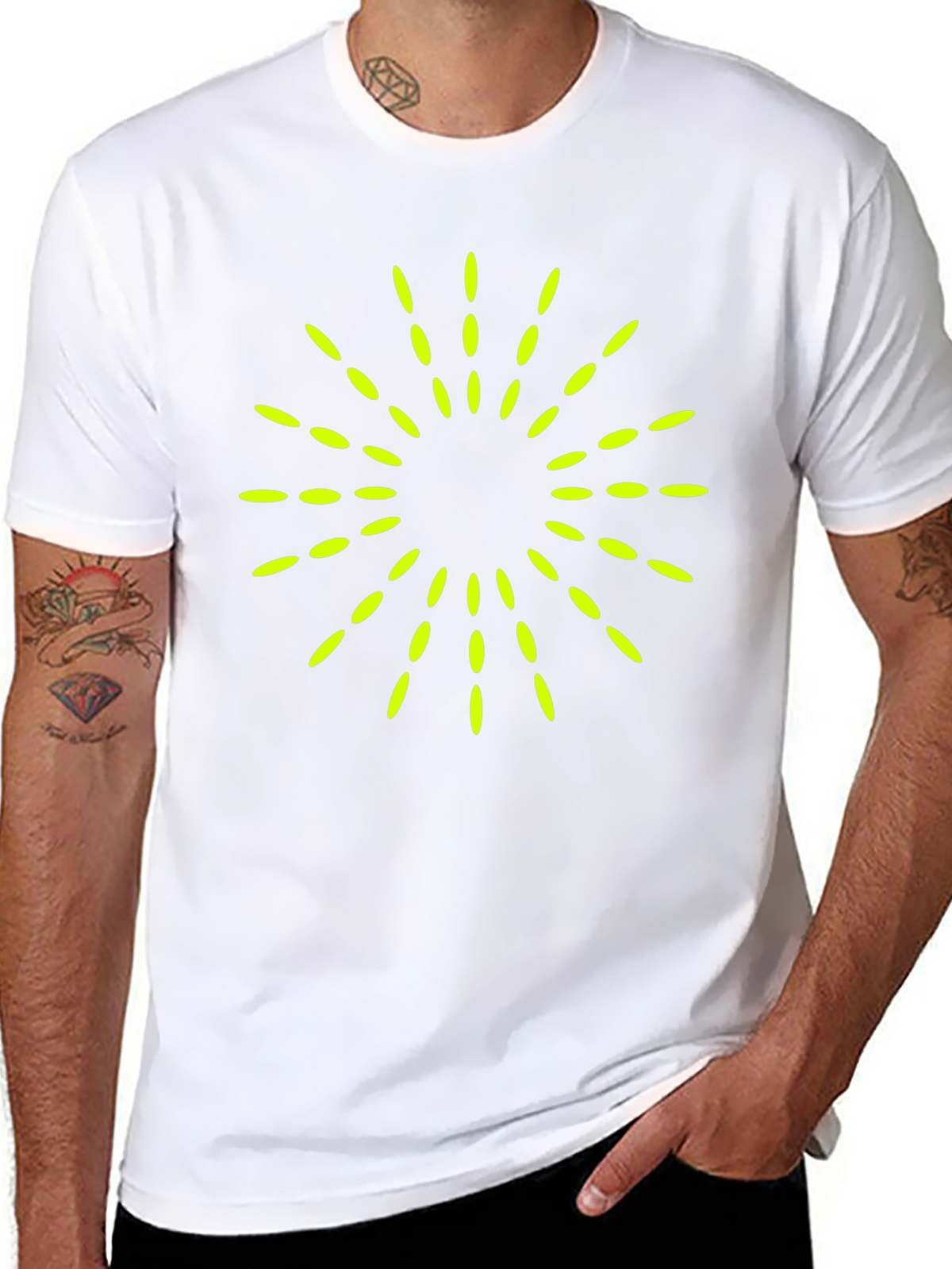 Modern Graphic Tee - Burst Design Black