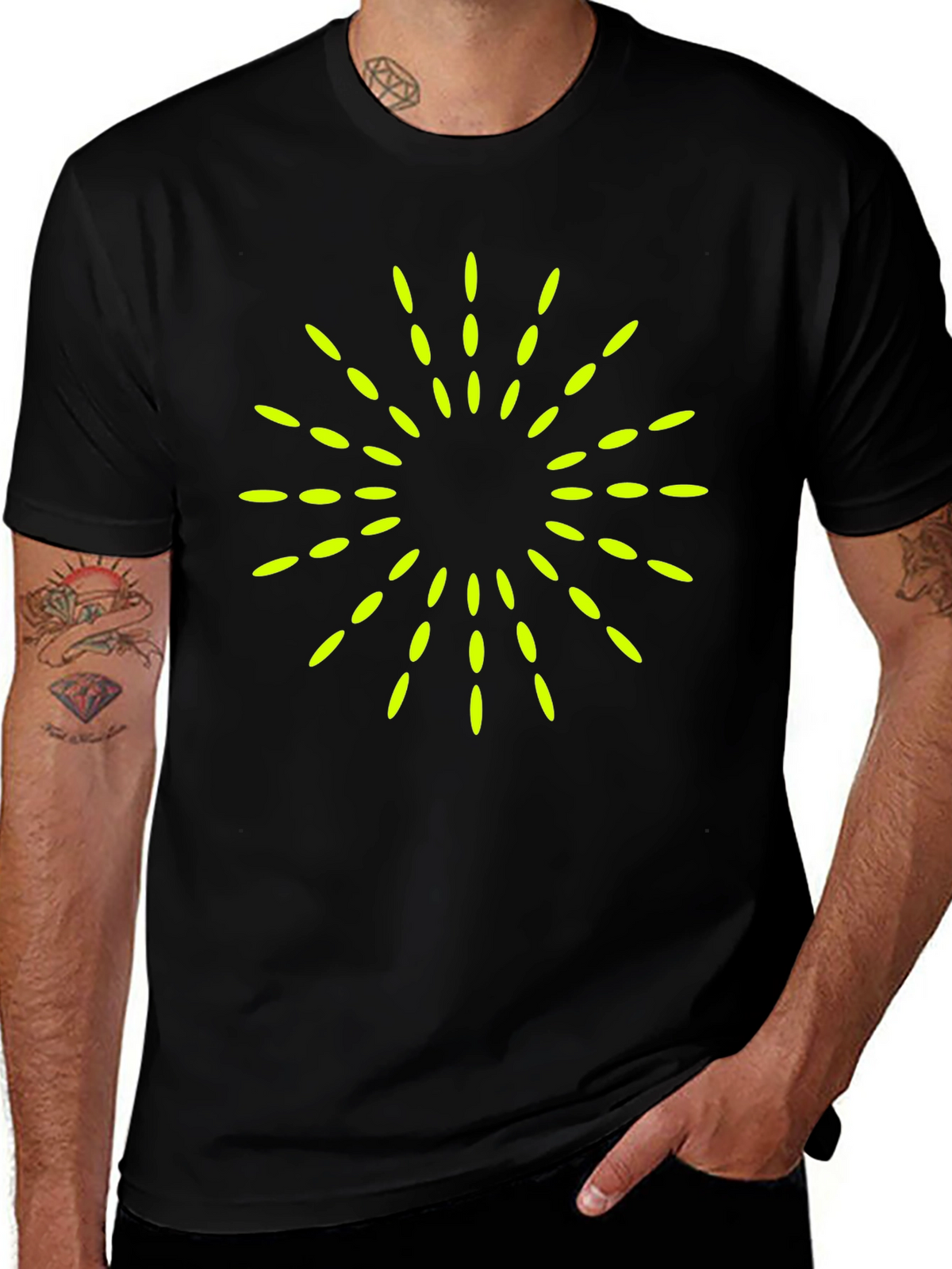 Modern Graphic Tee - Burst Design Black