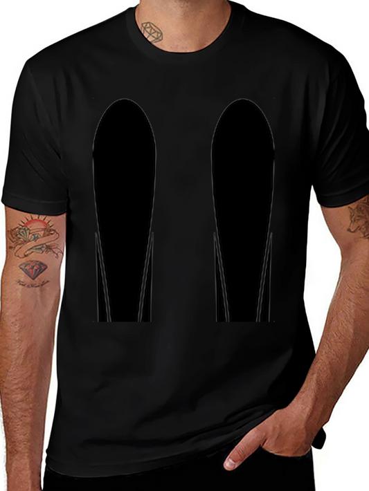 Mens Black Graphic Tee - Abstract Design