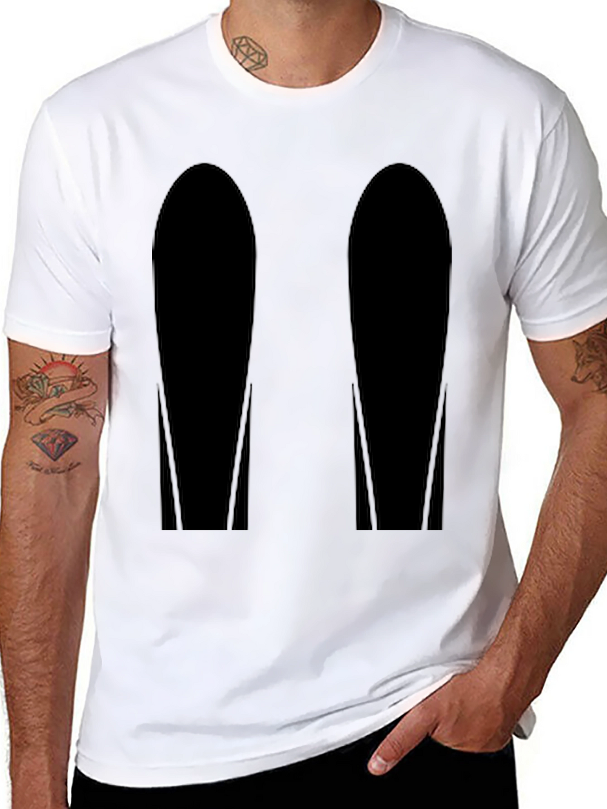 Mens Black Graphic Tee - Abstract Design