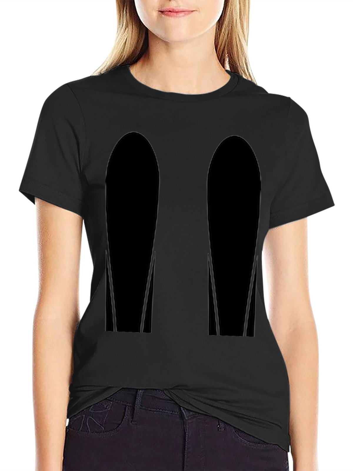 Mens Black Graphic Tee - Abstract Design