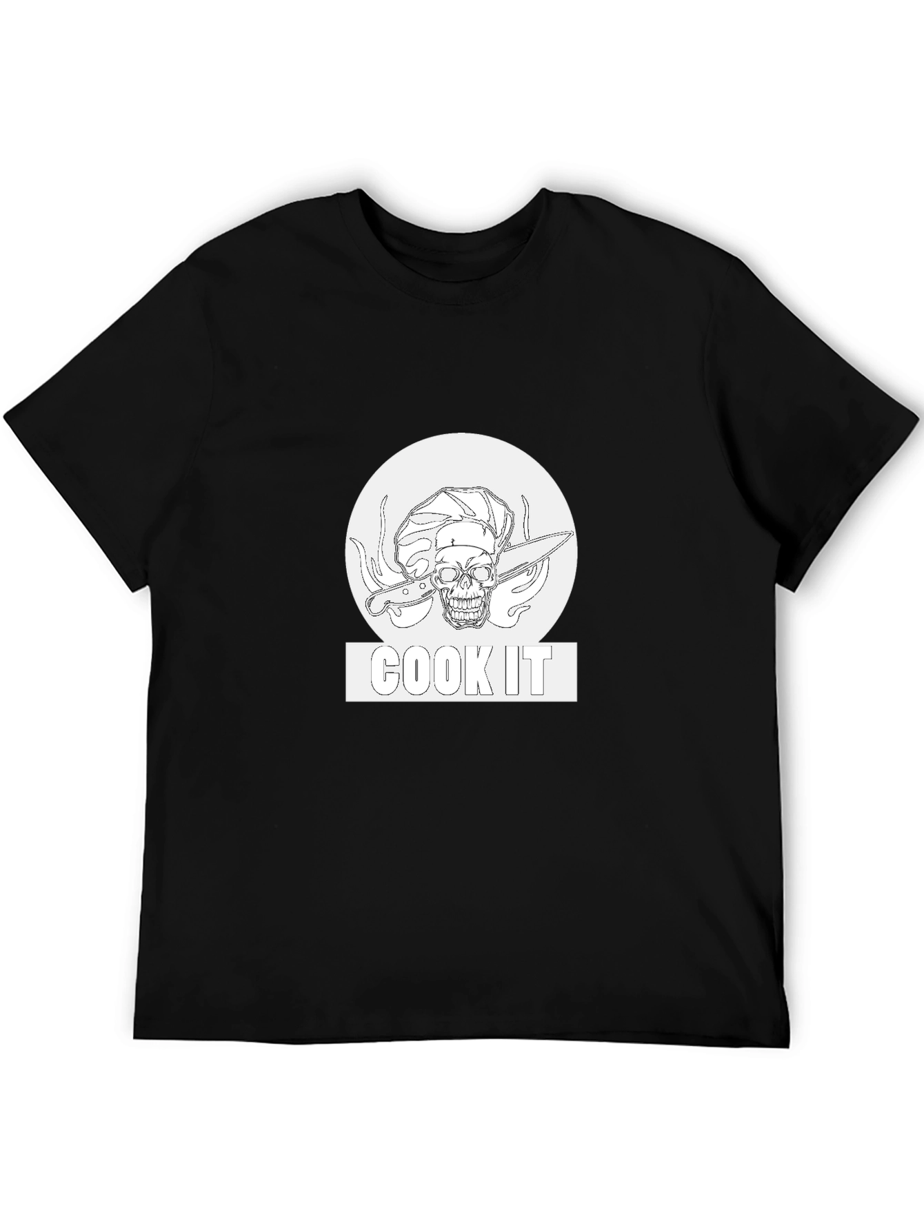 Cook It Skull Chef Black T-Shirt