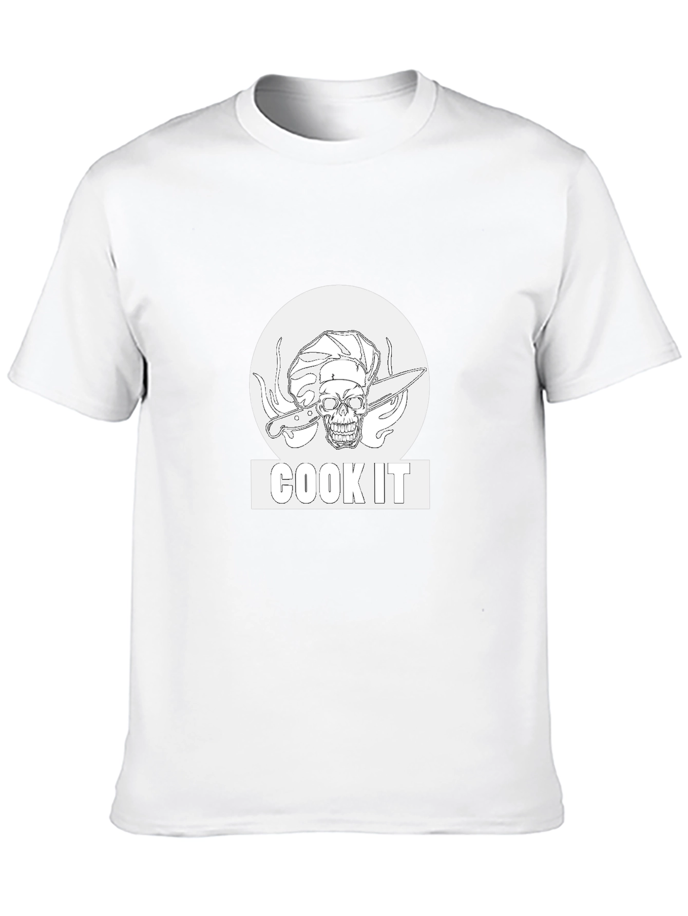 Cook It Skull Chef Black T-Shirt