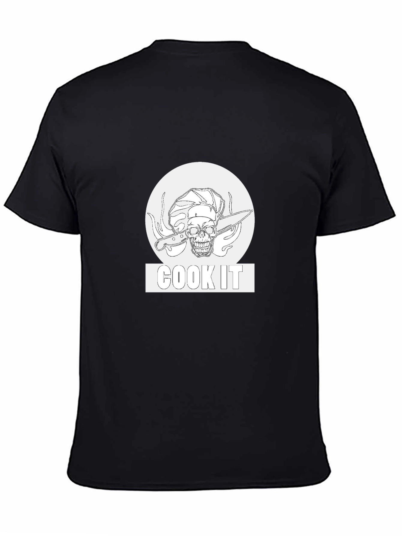 Cook It Skull Chef Black T-Shirt