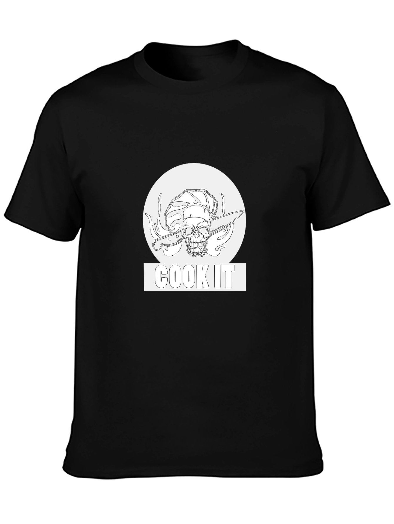 Cook It Skull Chef Black T-Shirt