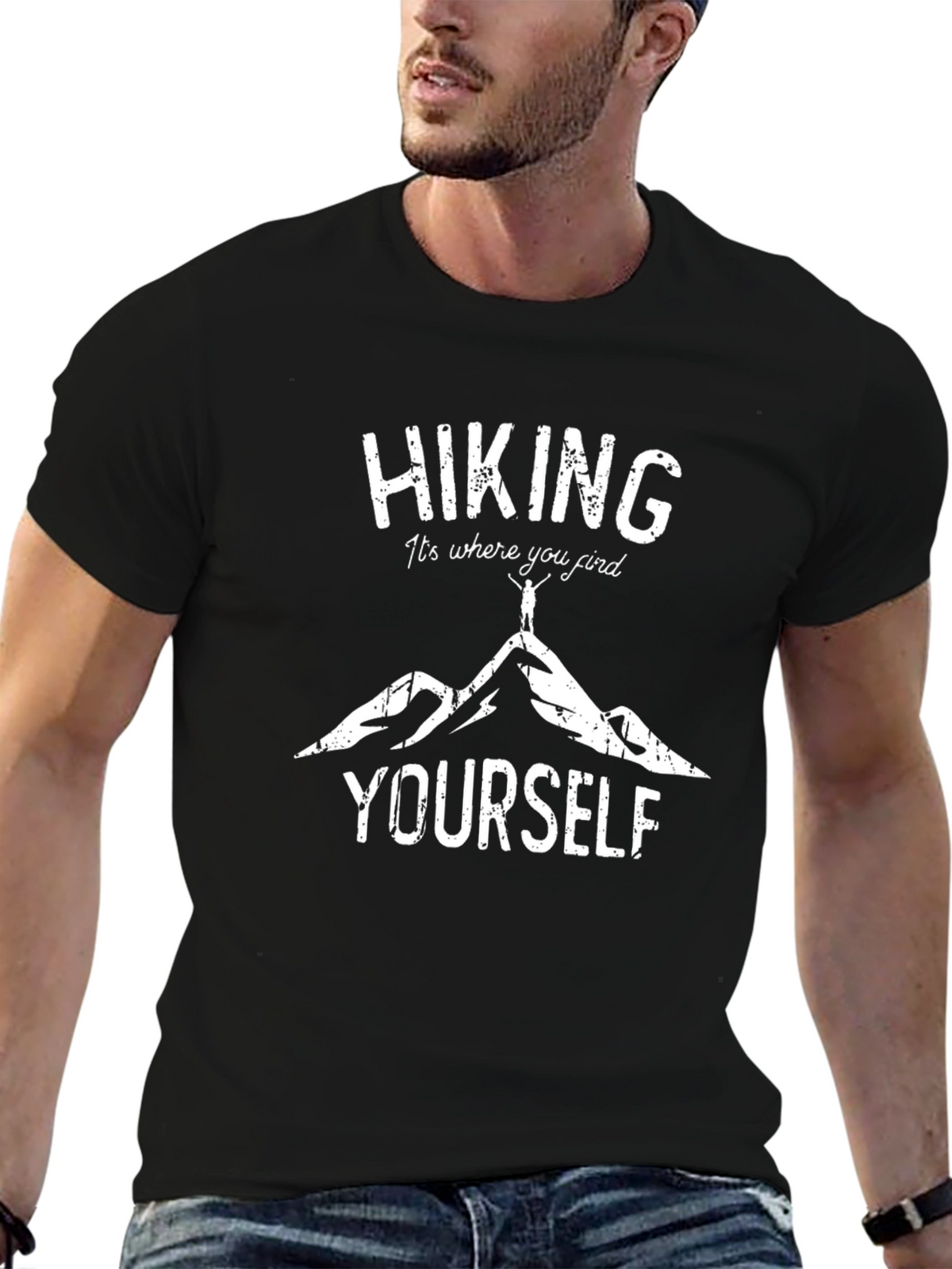 Hiking Find Yourself Graphic Tee - Black