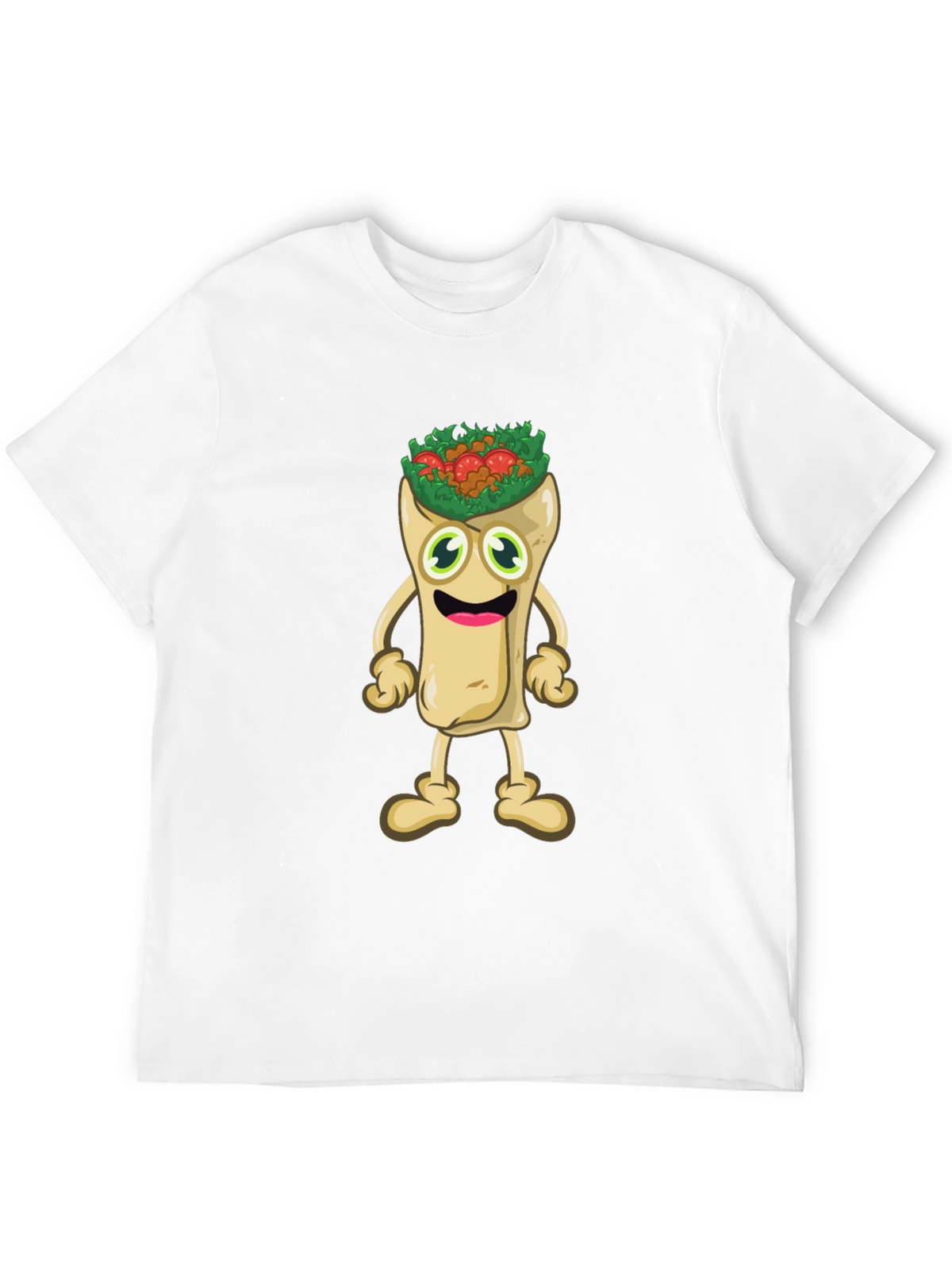 Funny Cartoon Burrito T-Shirt - Black