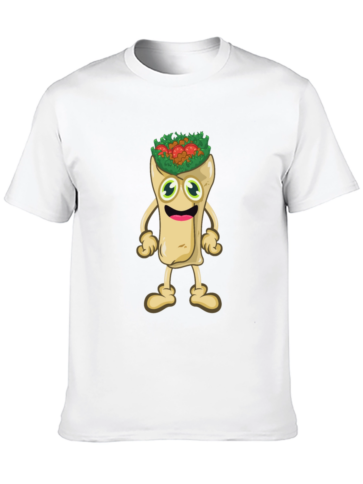 Funny Cartoon Burrito T-Shirt - Black