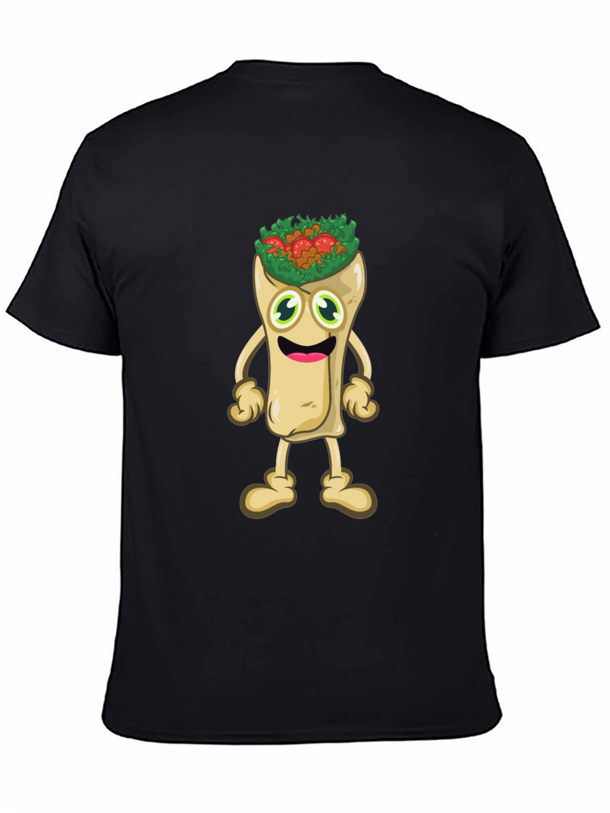 Funny Cartoon Burrito T-Shirt - Black