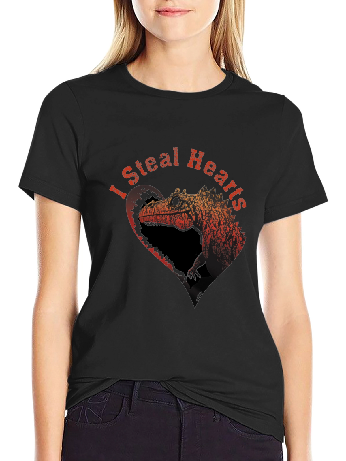 I Steal Hearts T-Shirt - Dinosaur Design