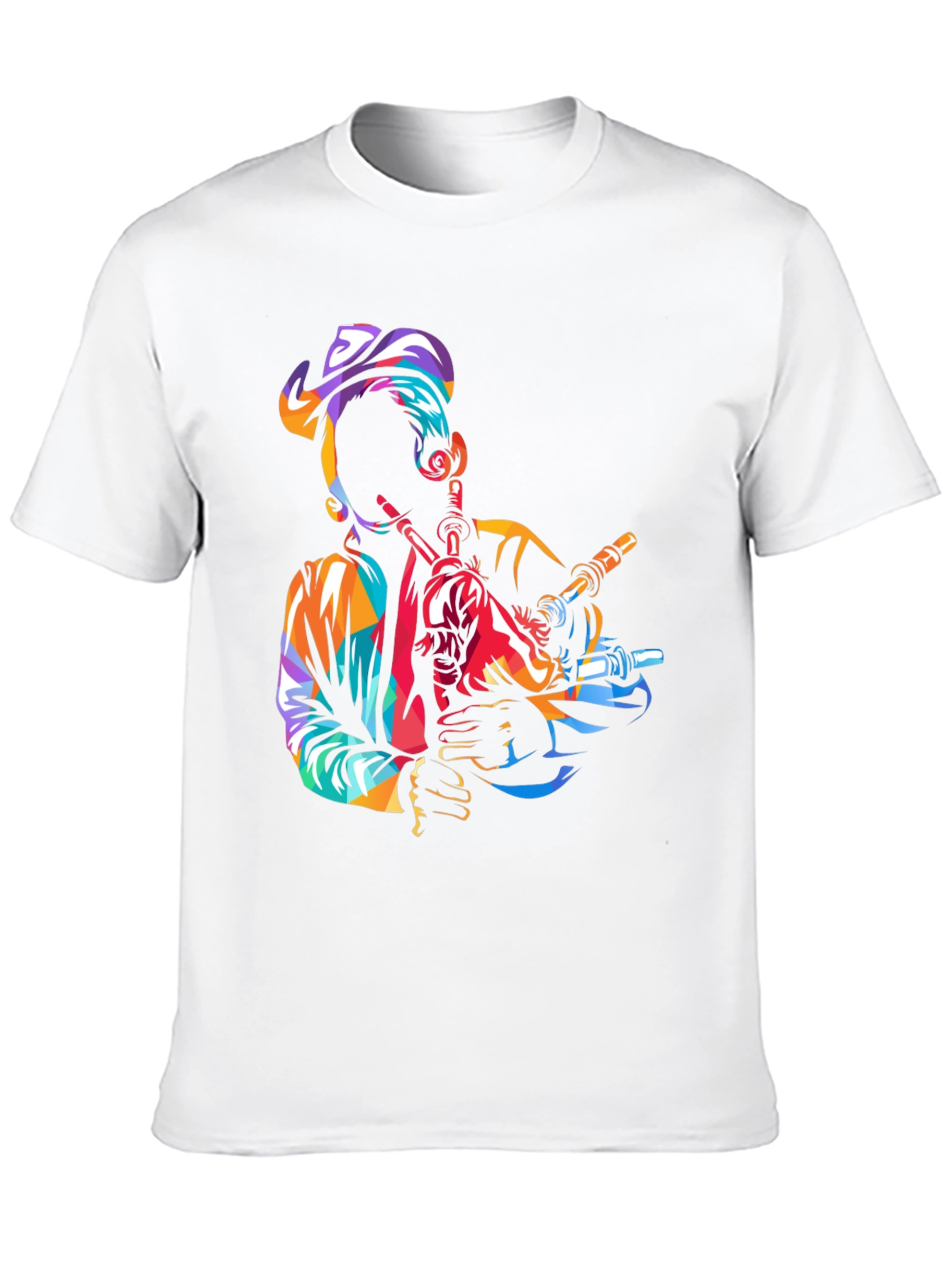 Bagpiper Graphic Tee - Black Cotton T-Shirt