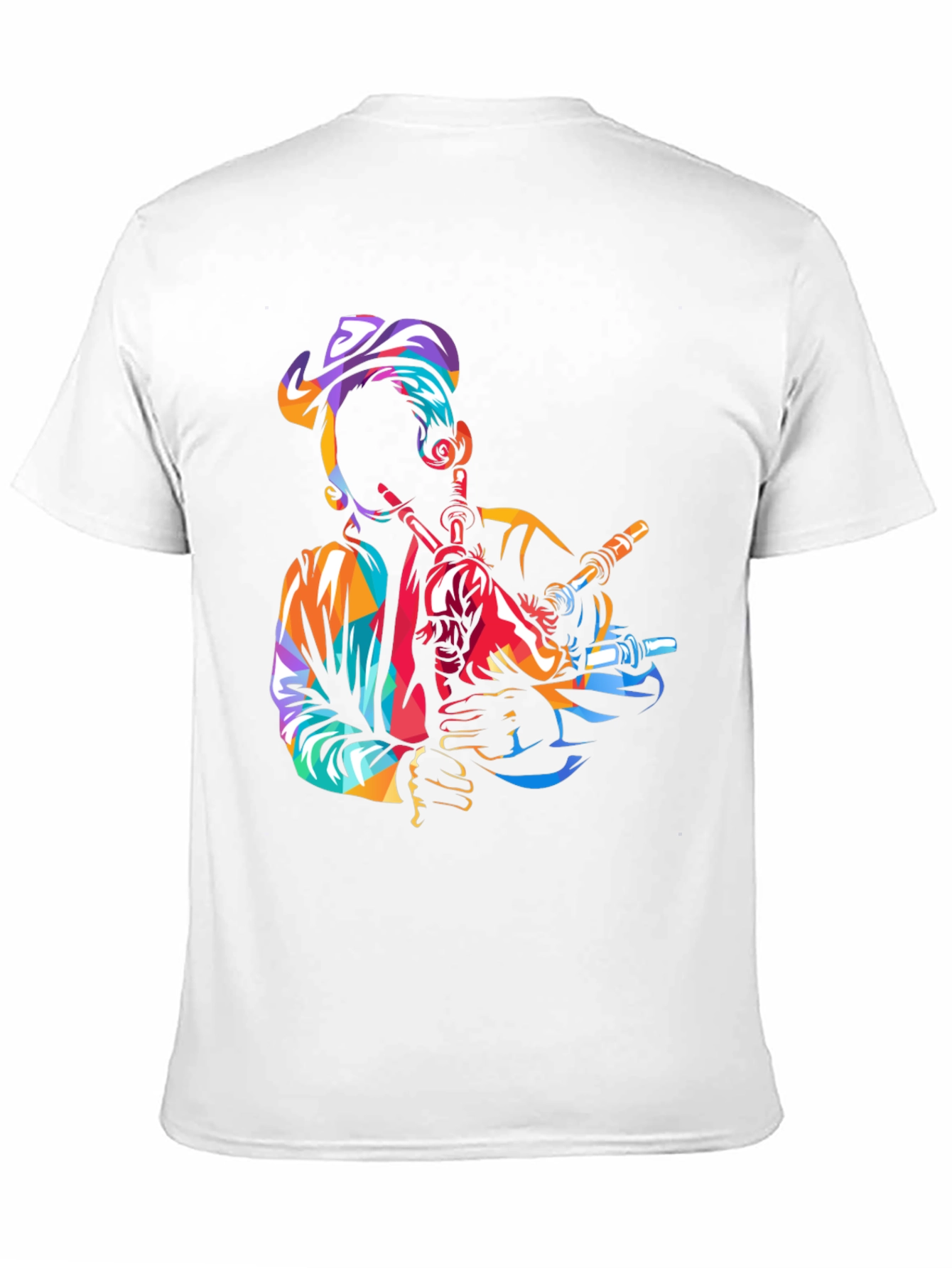 Bagpiper Graphic Tee - Black Cotton T-Shirt