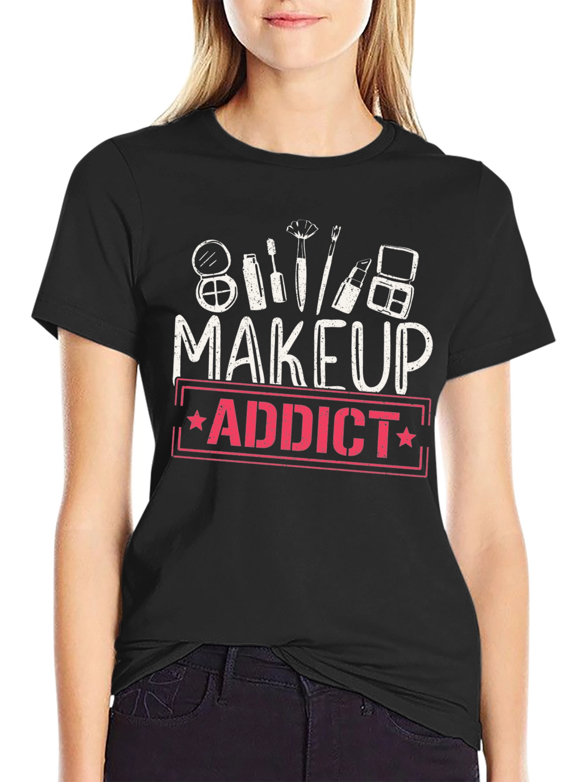 Makeup Addict Graphic T-Shirt - Stylish Casual Wear