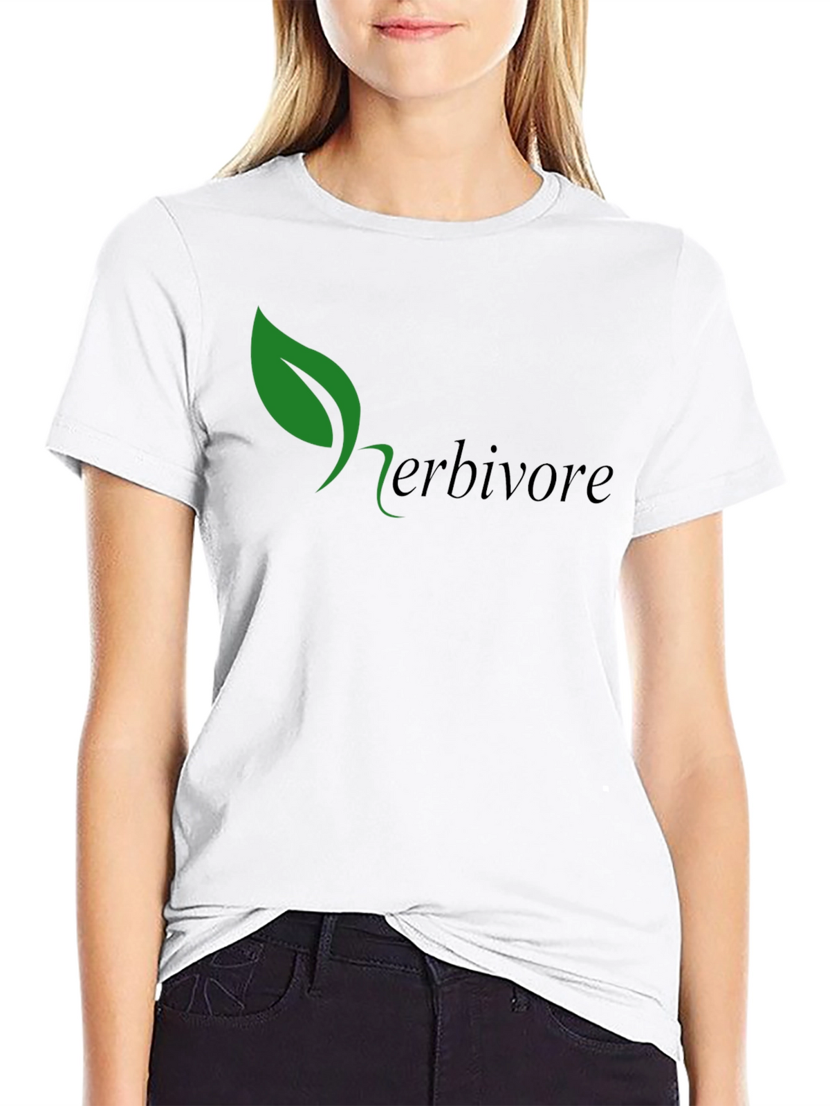 Herbivore Green Leaf Black T-Shirt