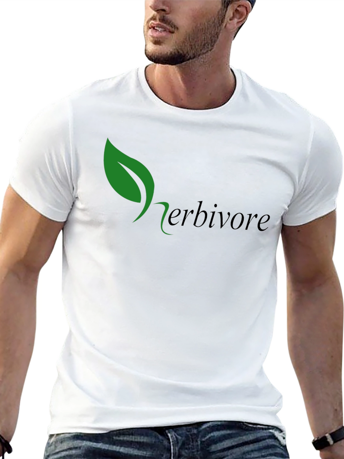 Herbivore Green Leaf Black T-Shirt