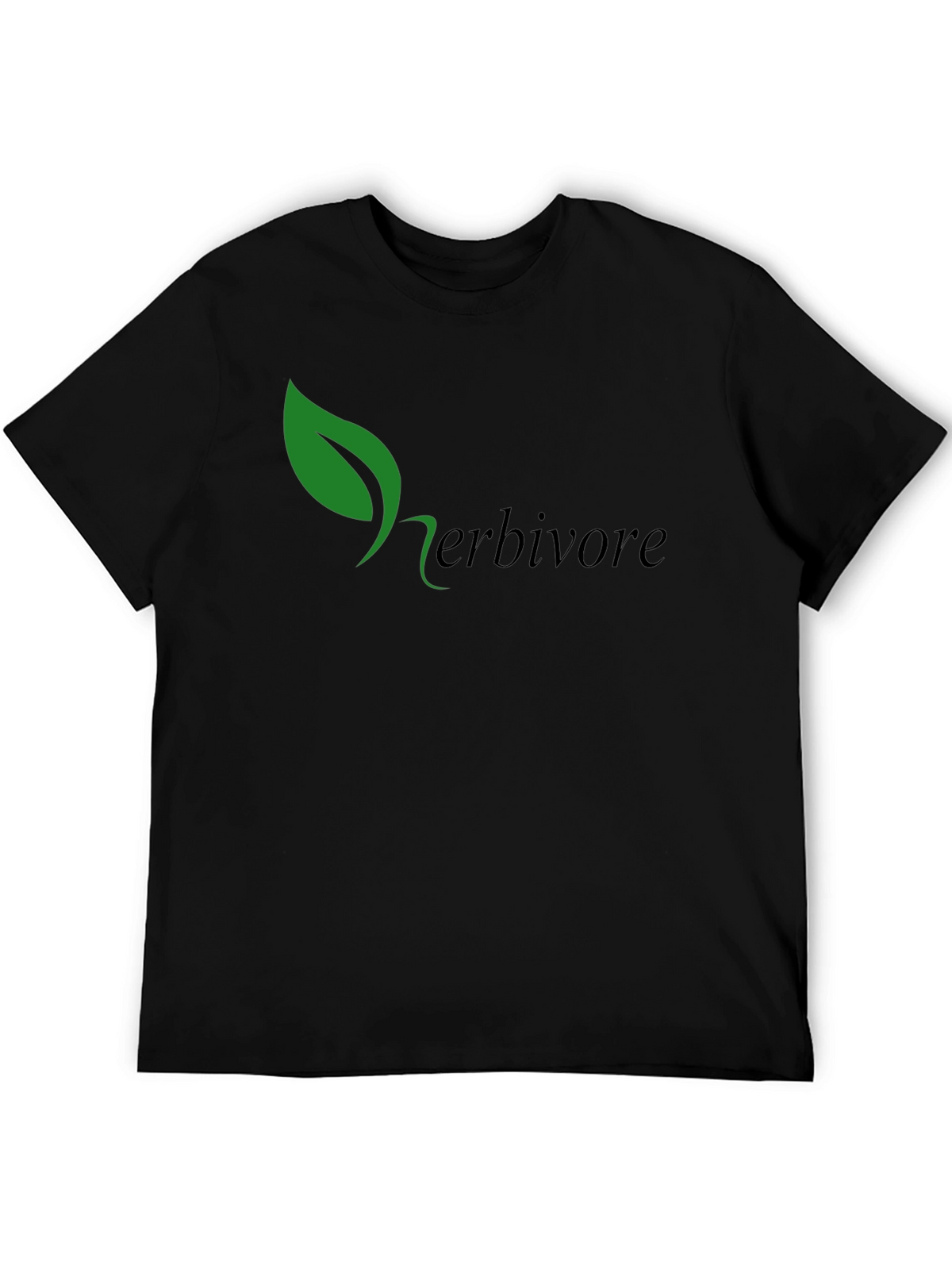 Herbivore Green Leaf Black T-Shirt