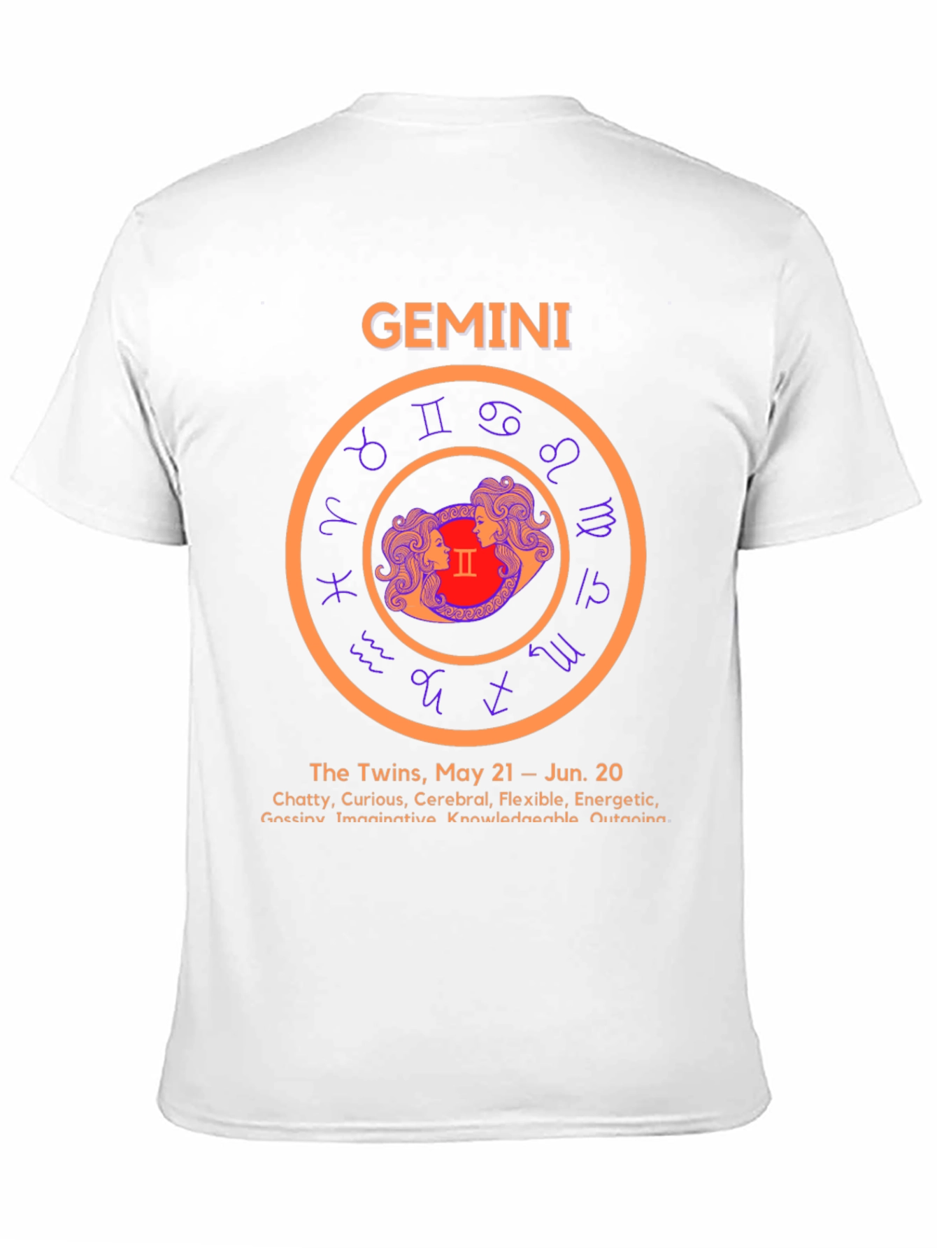 Gemini Zodiac T-Shirt - The Twins May 21-June 20