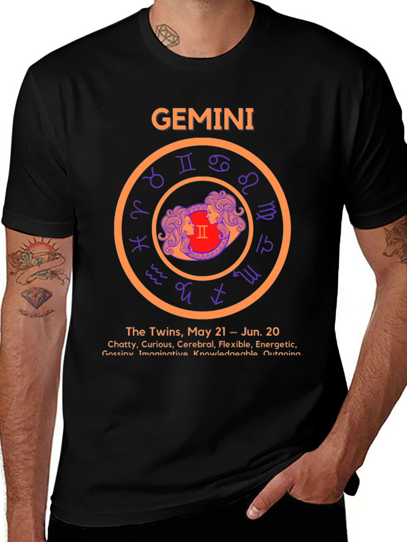 Gemini Zodiac T-Shirt - The Twins May 21-June 20