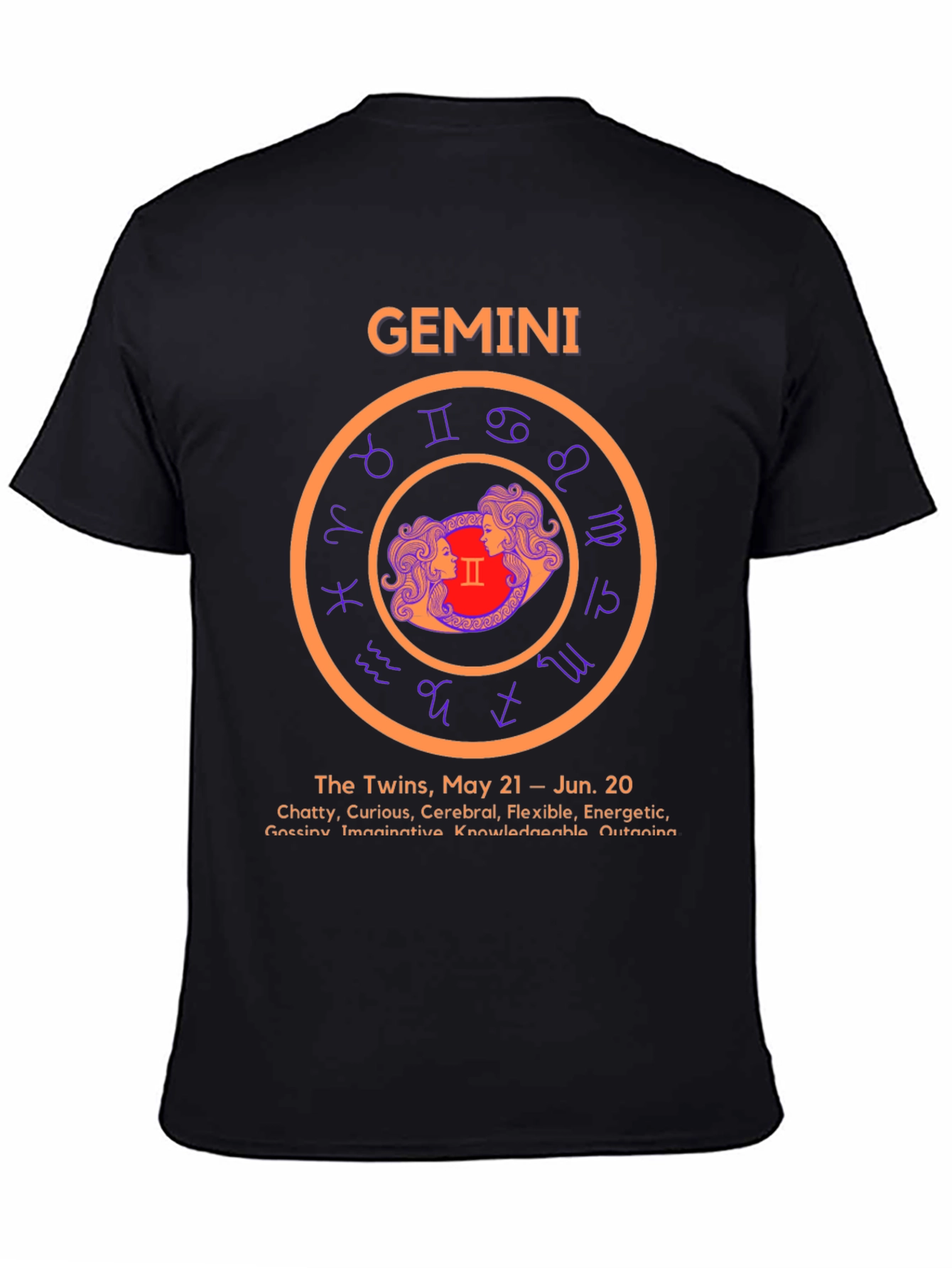 Gemini Zodiac T-Shirt - The Twins May 21-June 20
