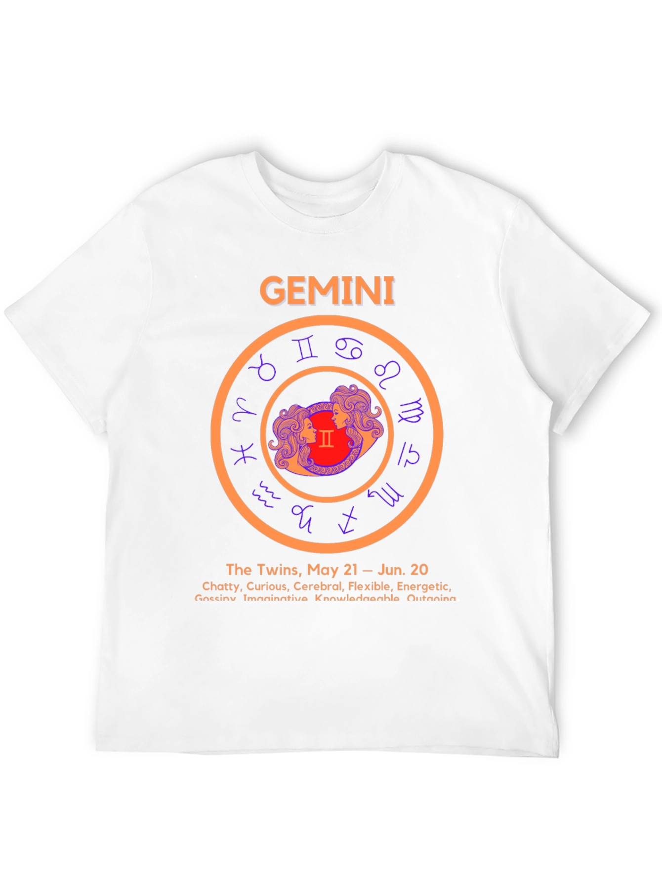 Gemini Zodiac T-Shirt - The Twins May 21-June 20