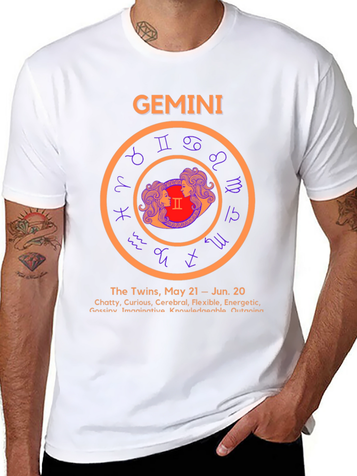 Gemini Zodiac T-Shirt - The Twins May 21-June 20