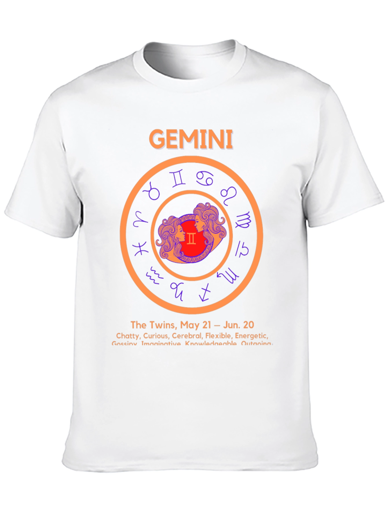 Gemini Zodiac T-Shirt - The Twins May 21-June 20