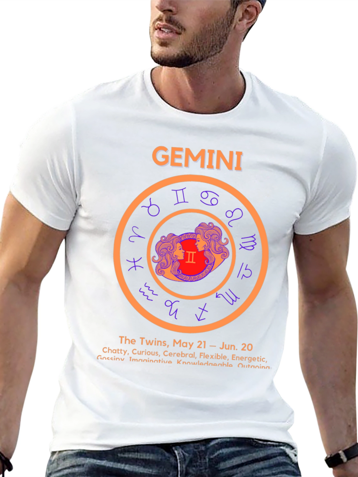 Gemini Zodiac T-Shirt - The Twins May 21-June 20