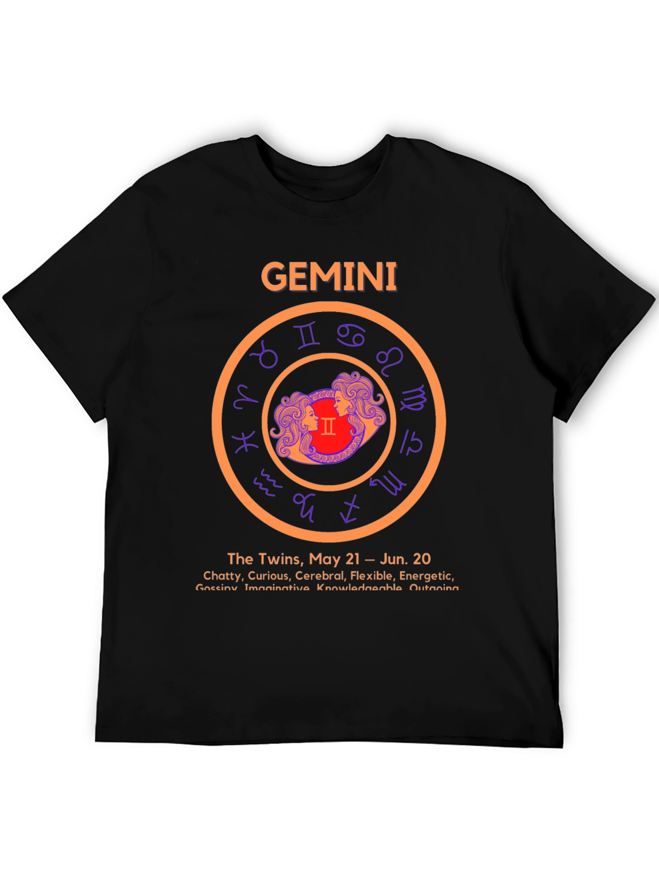 Gemini Zodiac T-Shirt - The Twins May 21-June 20