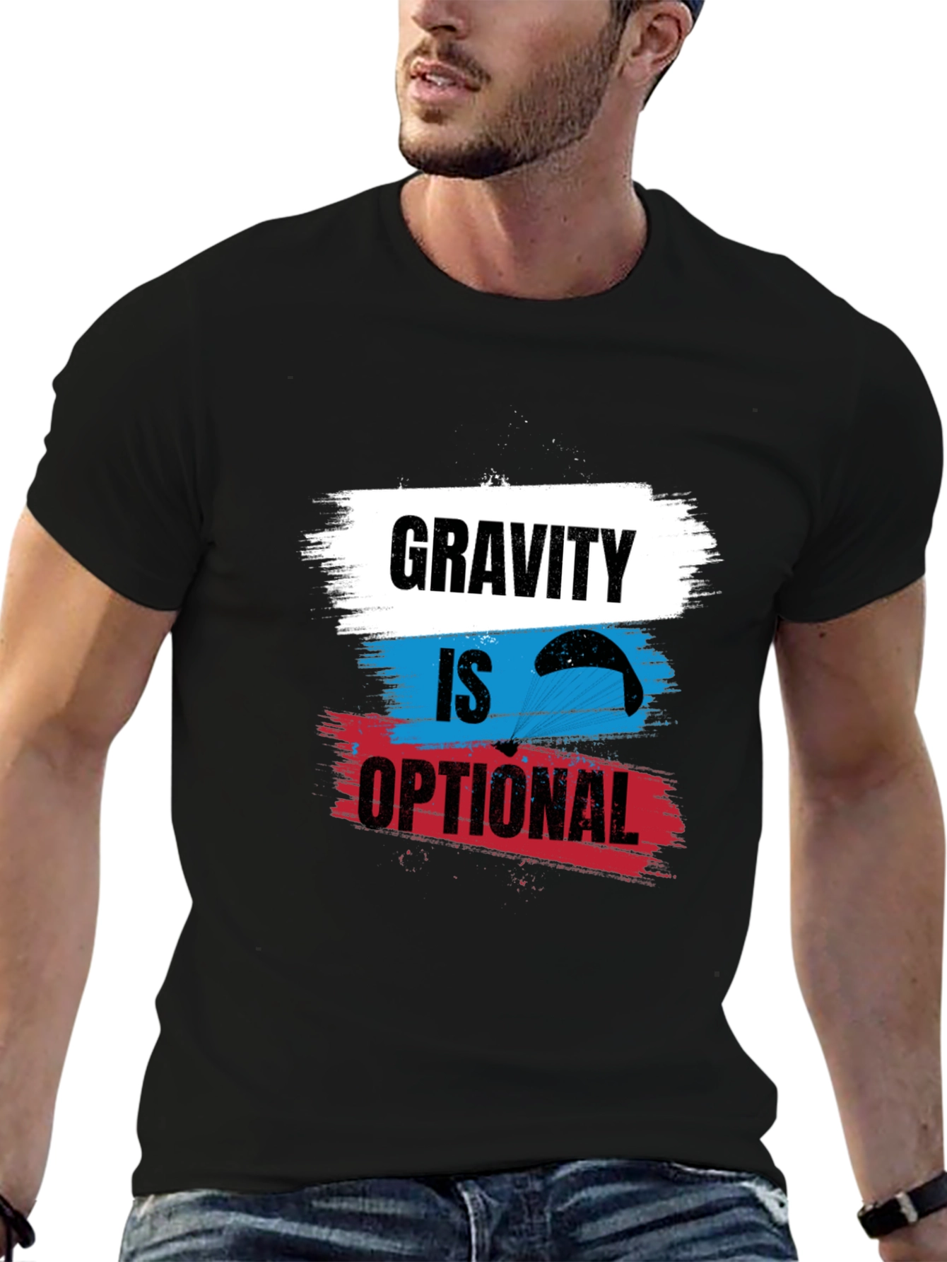 Gravity is Optional T-Shirt - Parachute Design