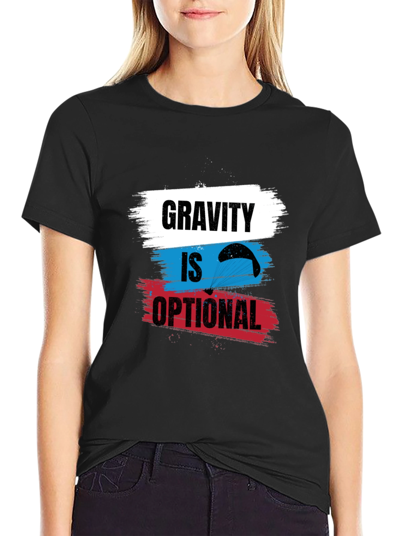 Gravity is Optional T-Shirt - Parachute Design