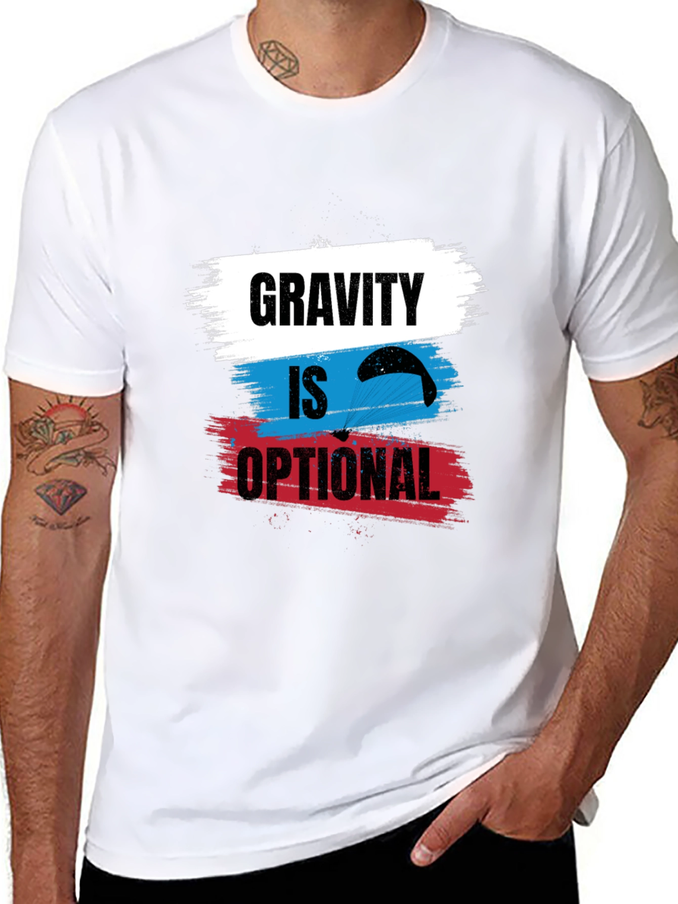 Gravity is Optional T-Shirt - Parachute Design