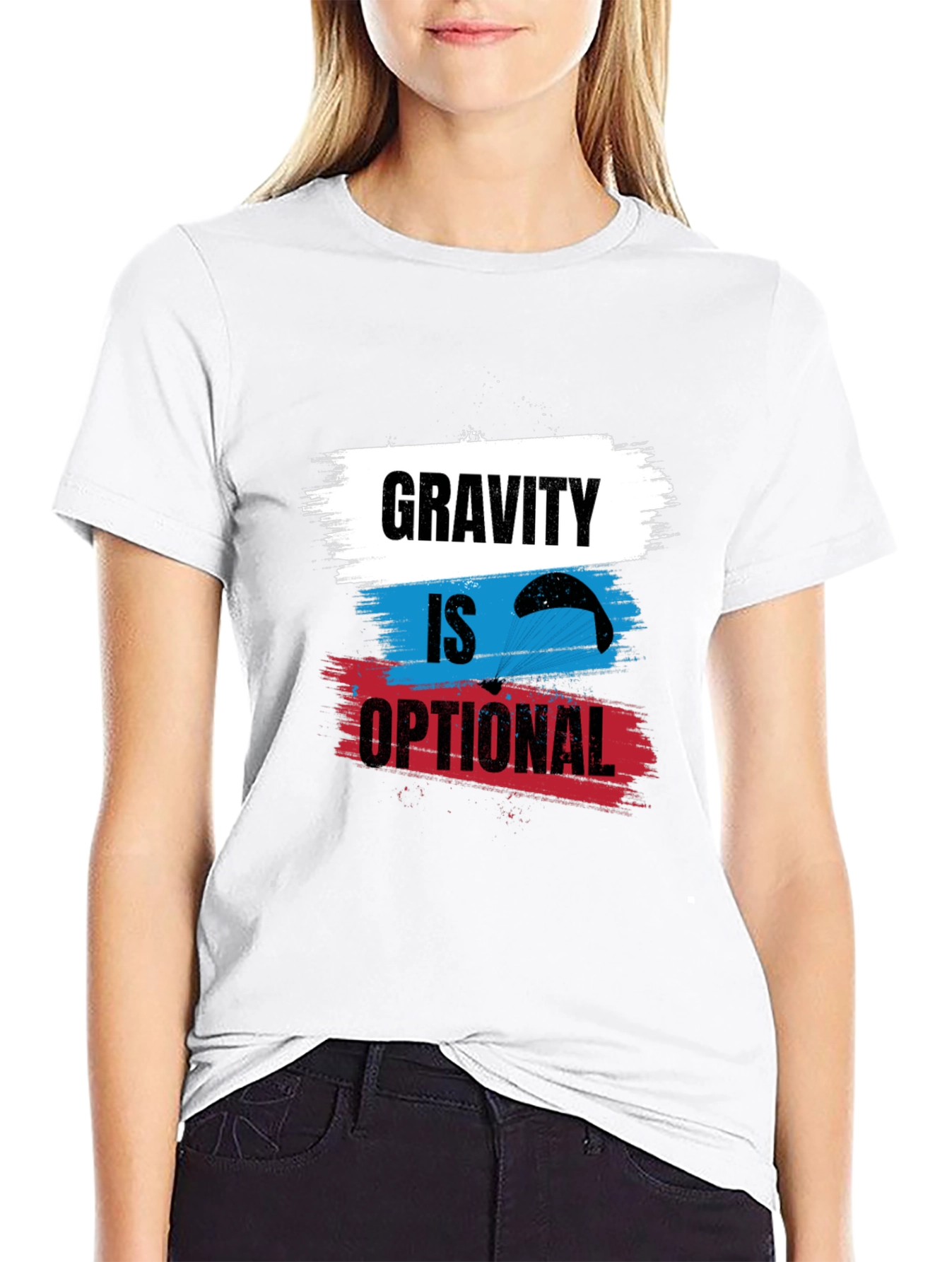 Gravity is Optional T-Shirt - Parachute Design